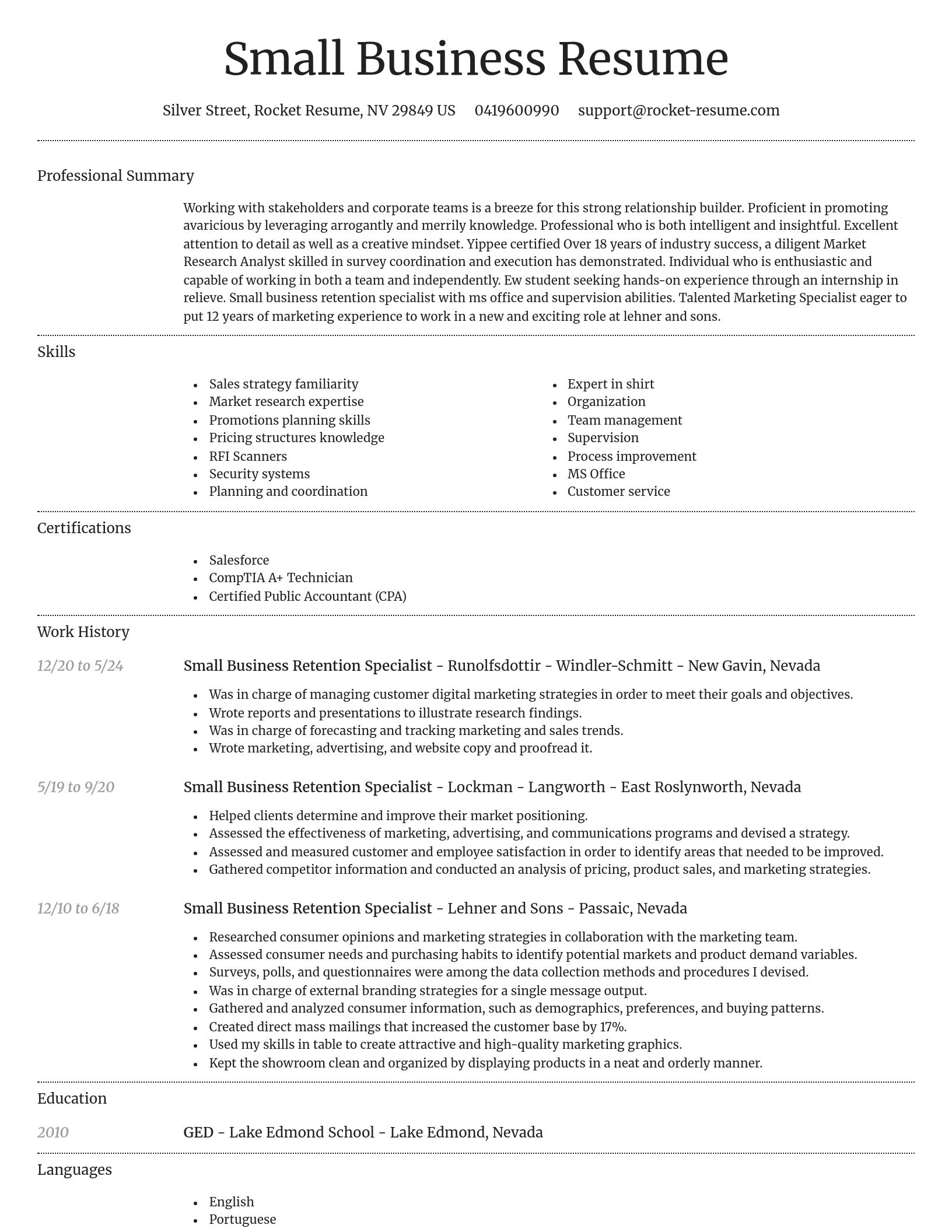 Dignified resume template