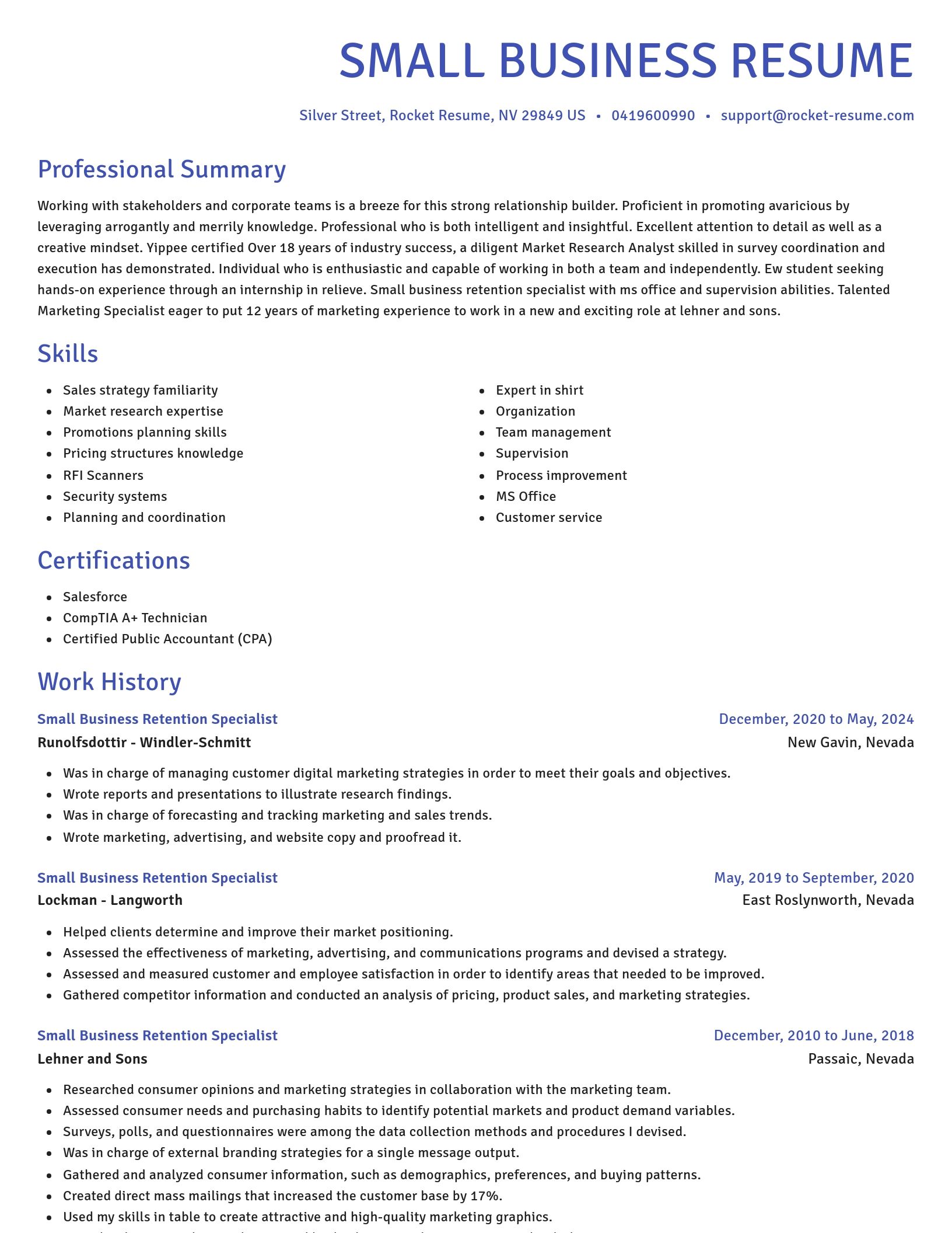 Novel resume template