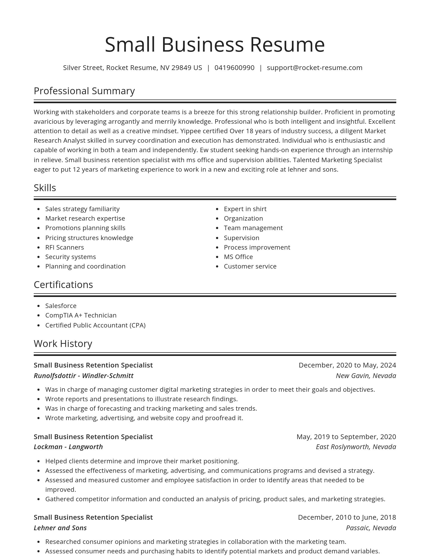 Spotlight resume template