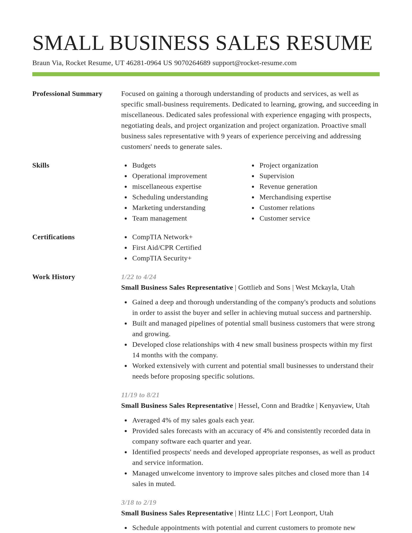 Smart resume template
