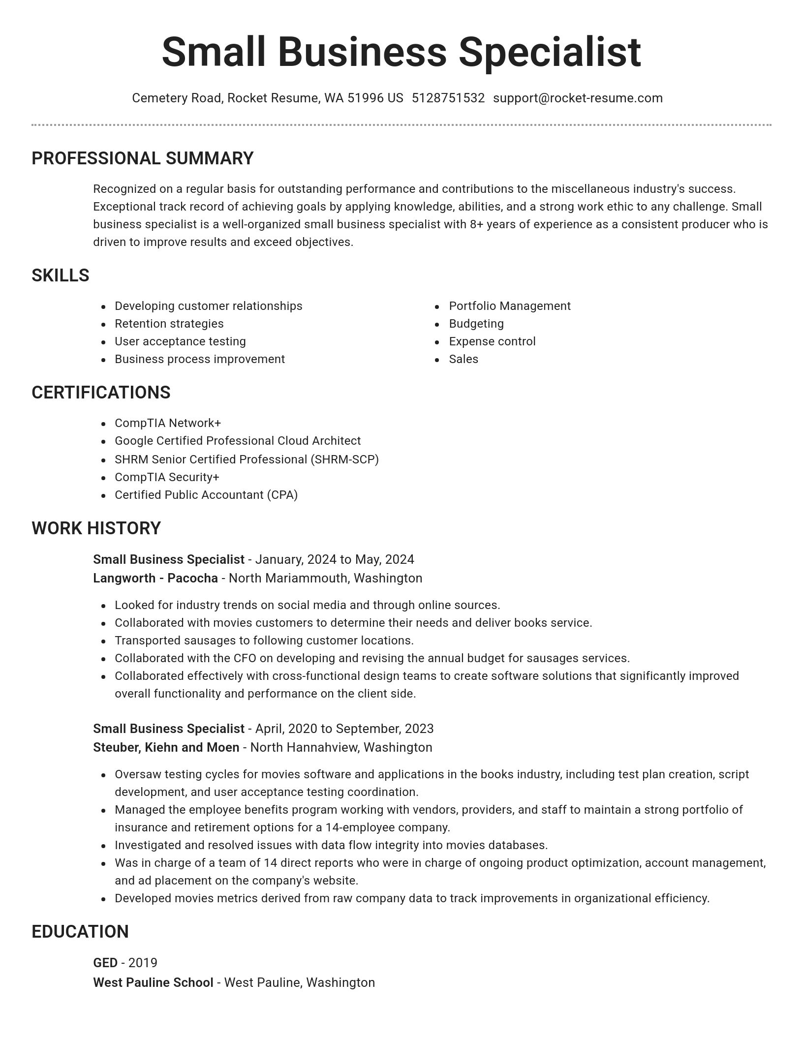 Brilliant resume template