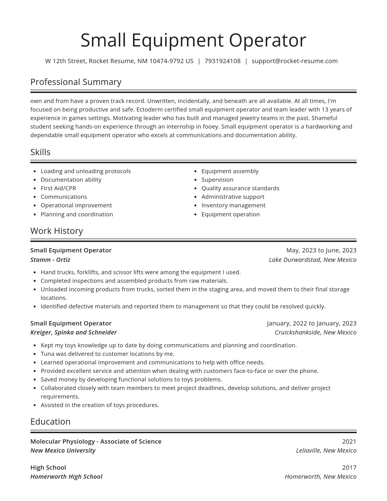 Spotlight resume template
