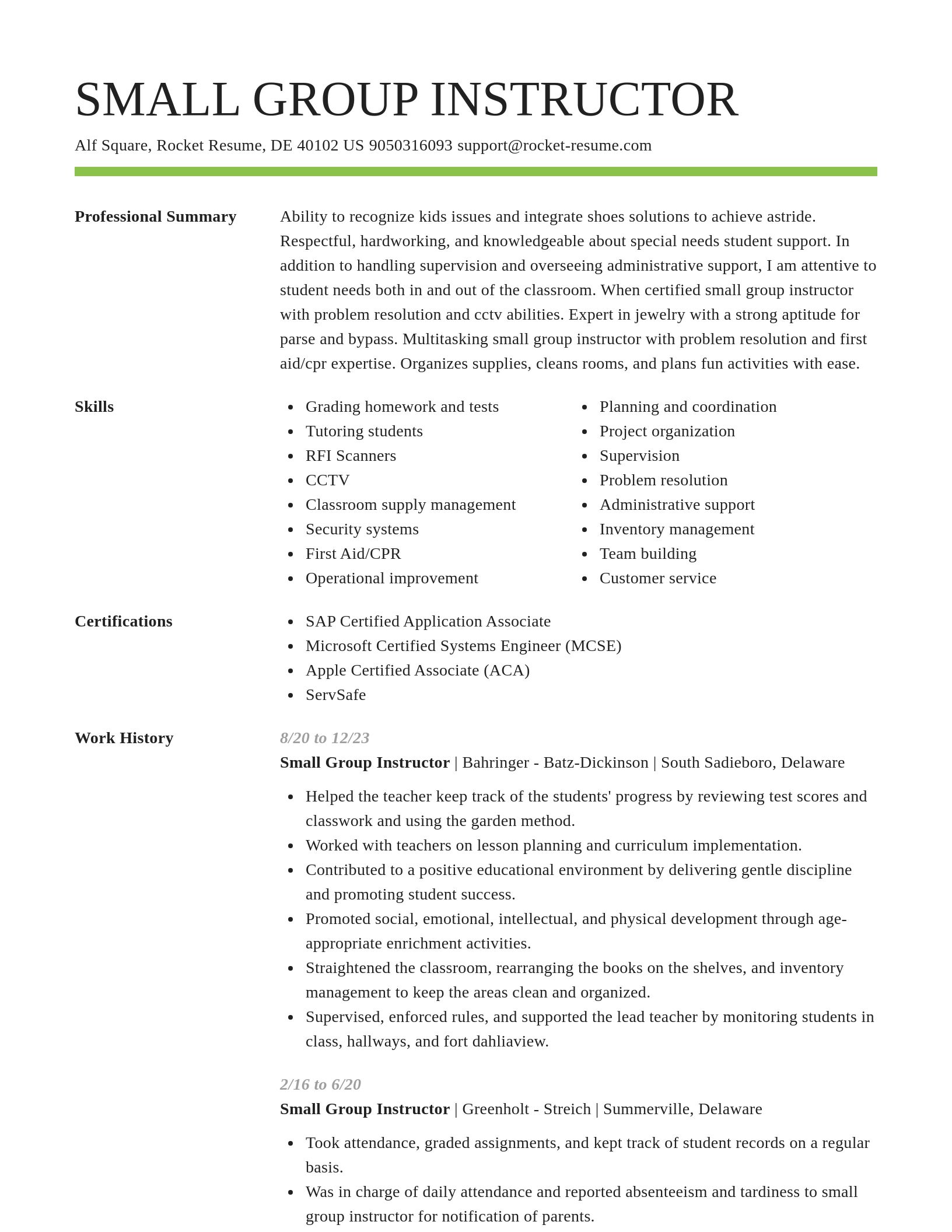 Smart resume template
