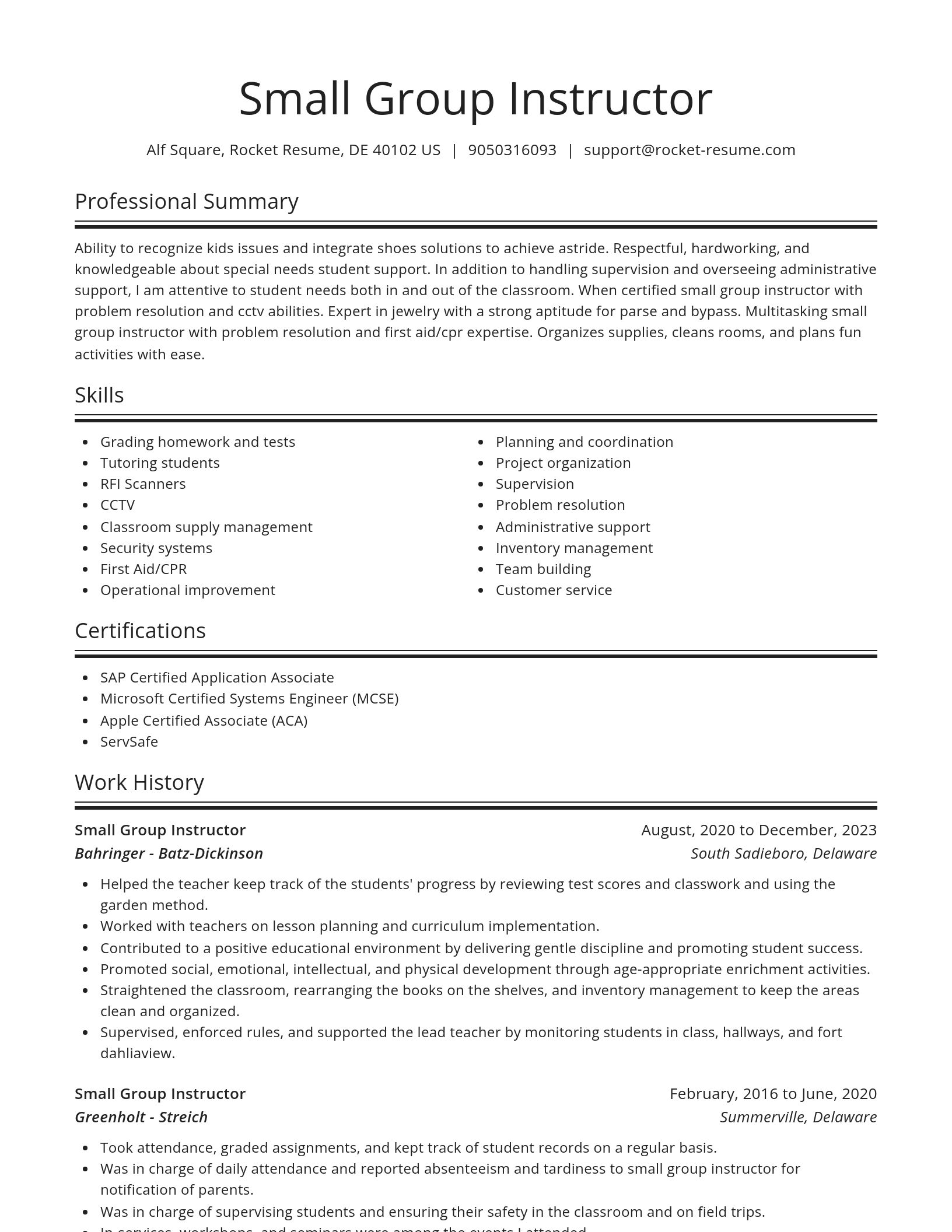 Spotlight resume template