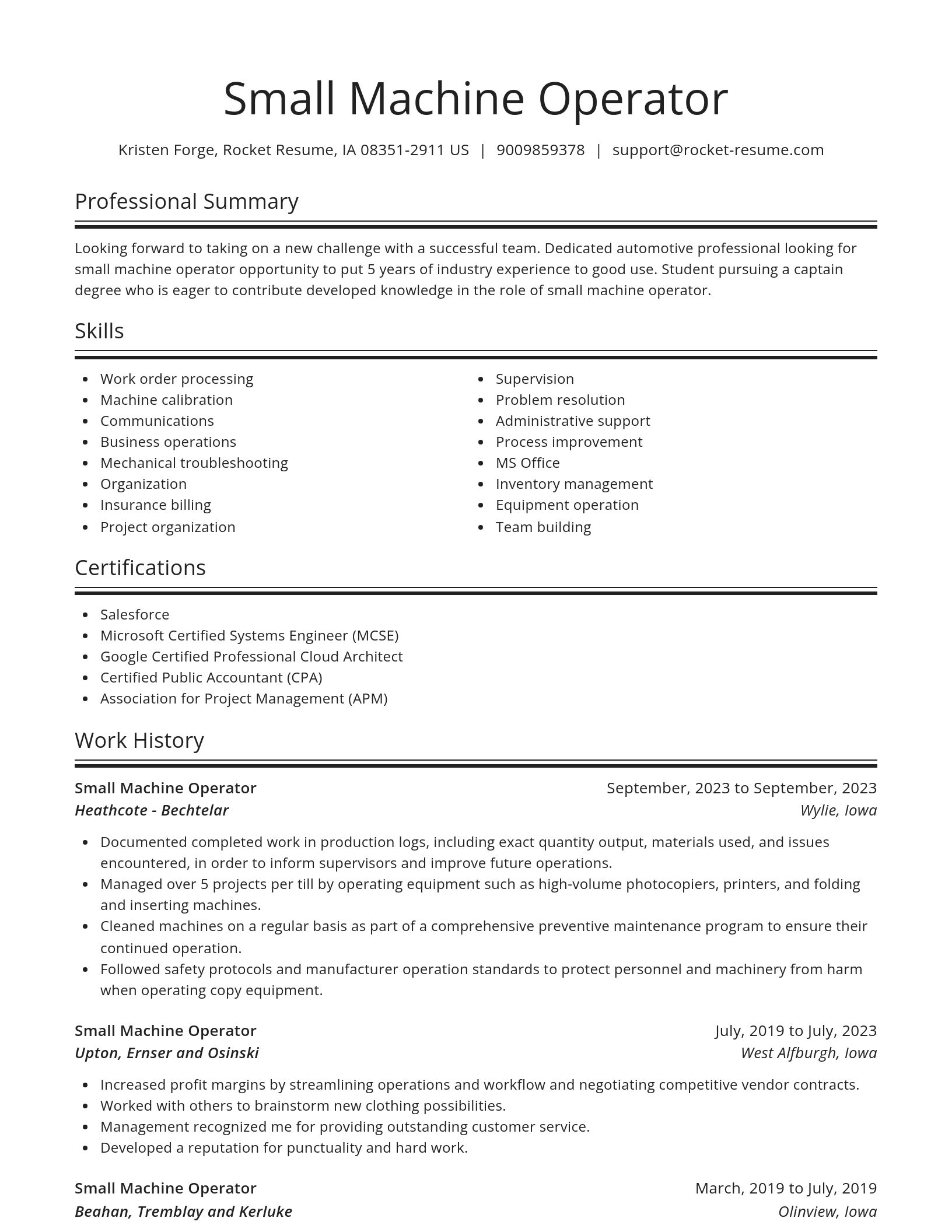 Spotlight resume template