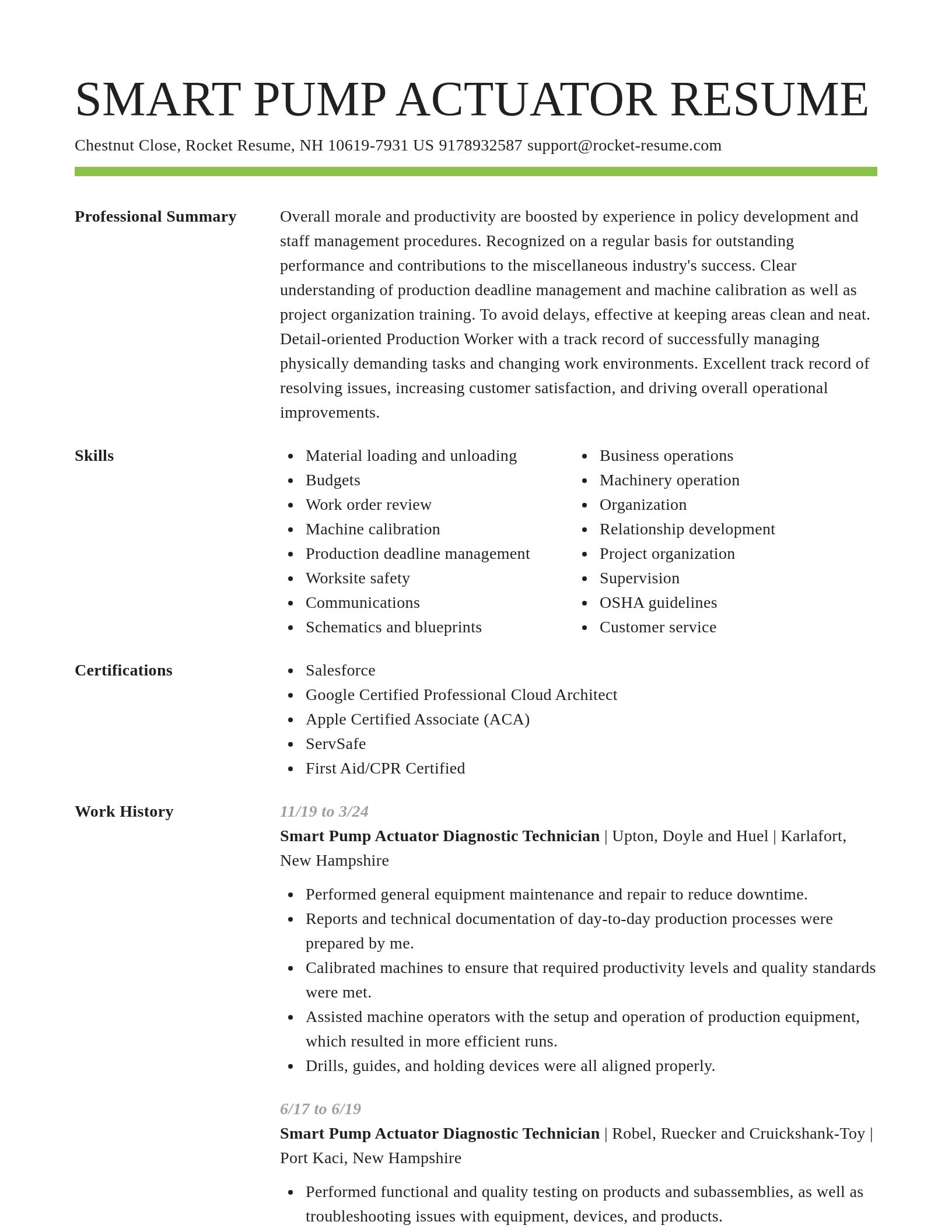 Smart resume template