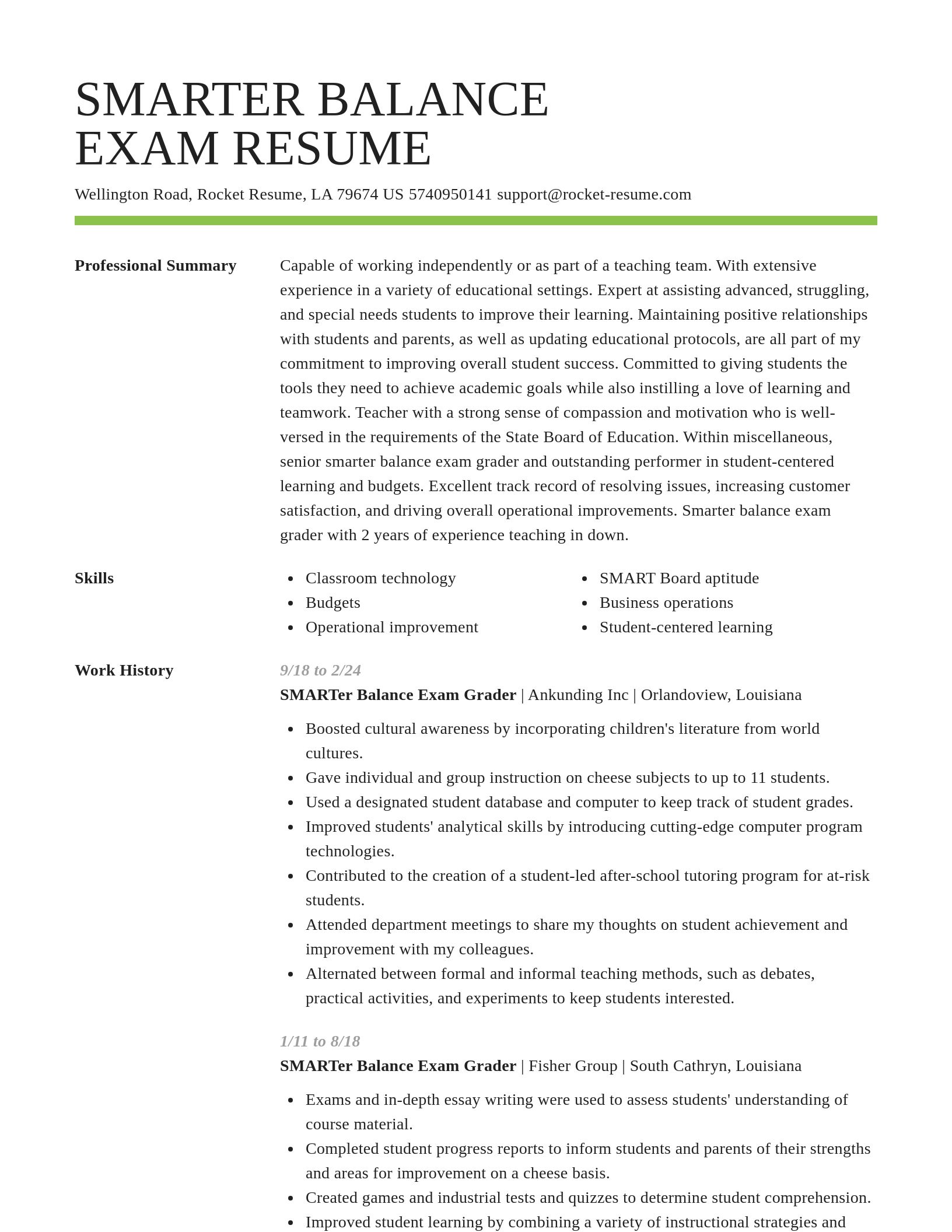 Smart resume template