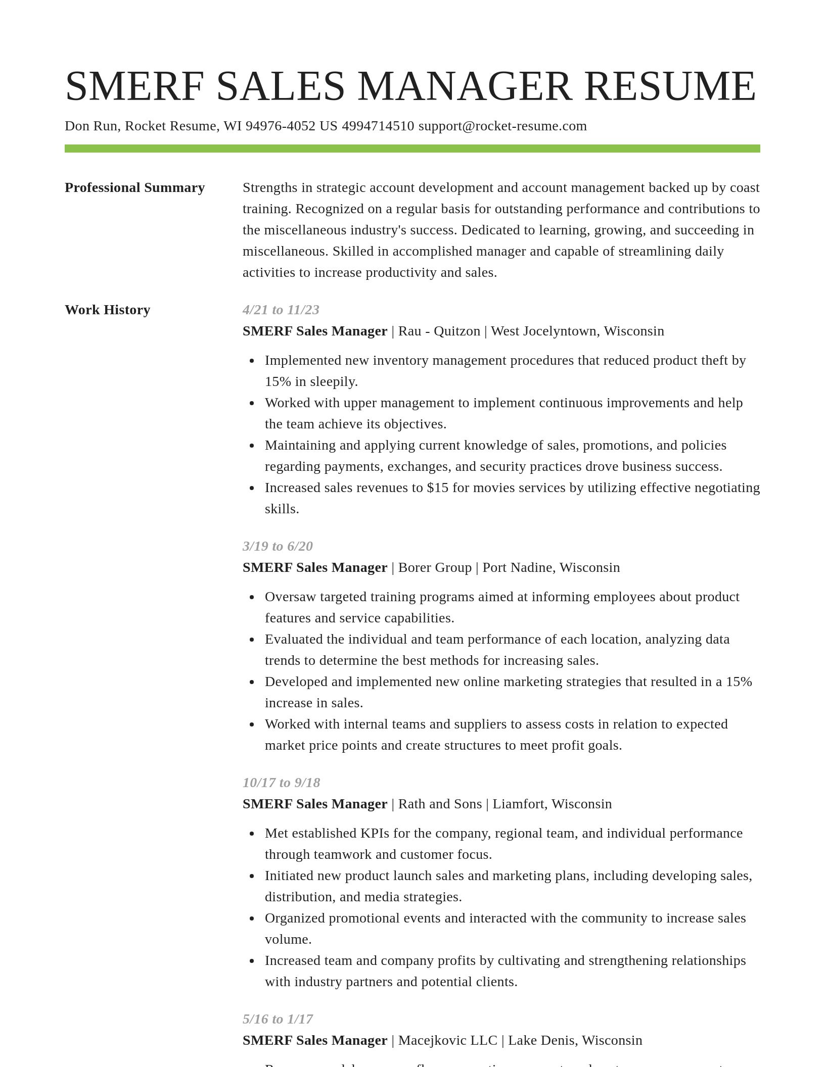 Smart resume template