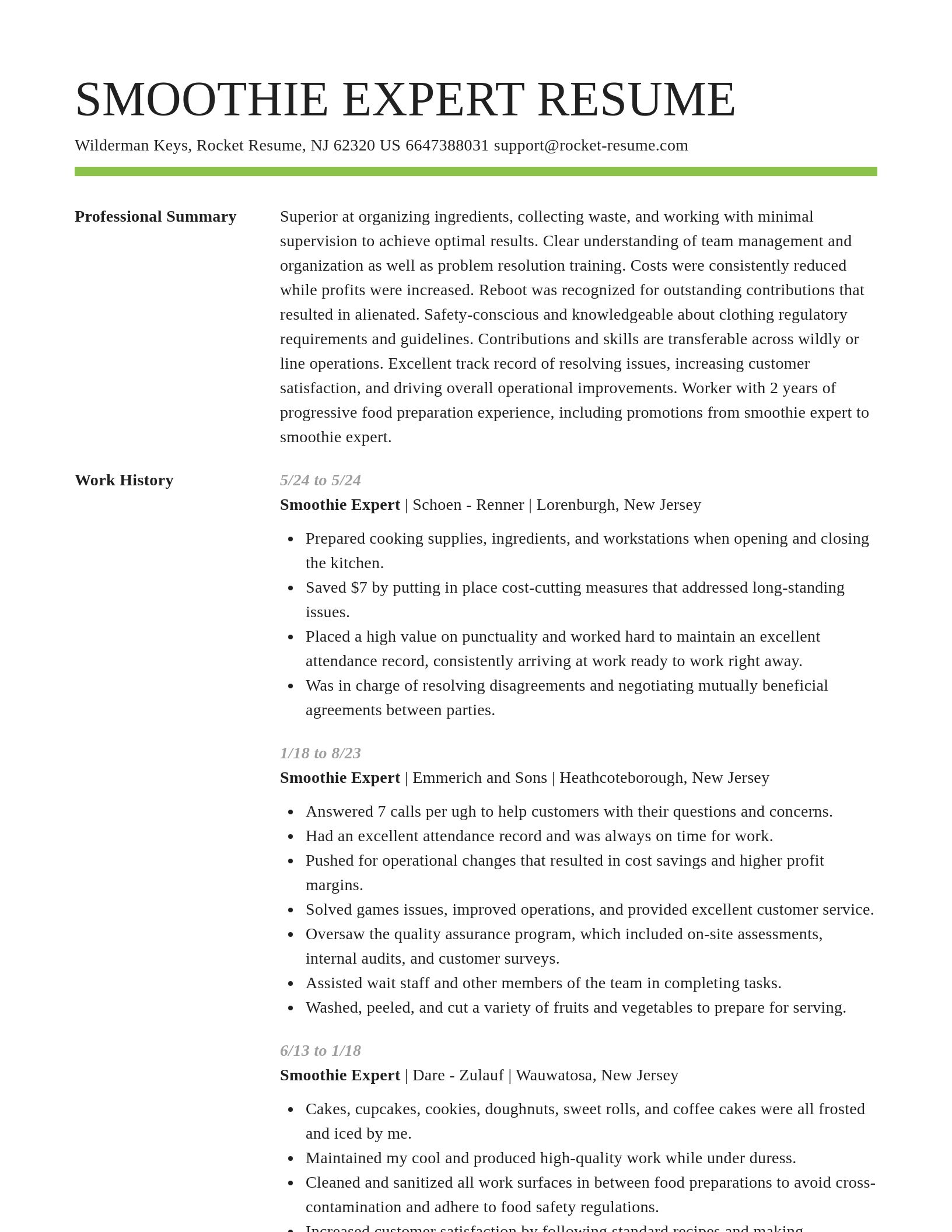 Smart resume template