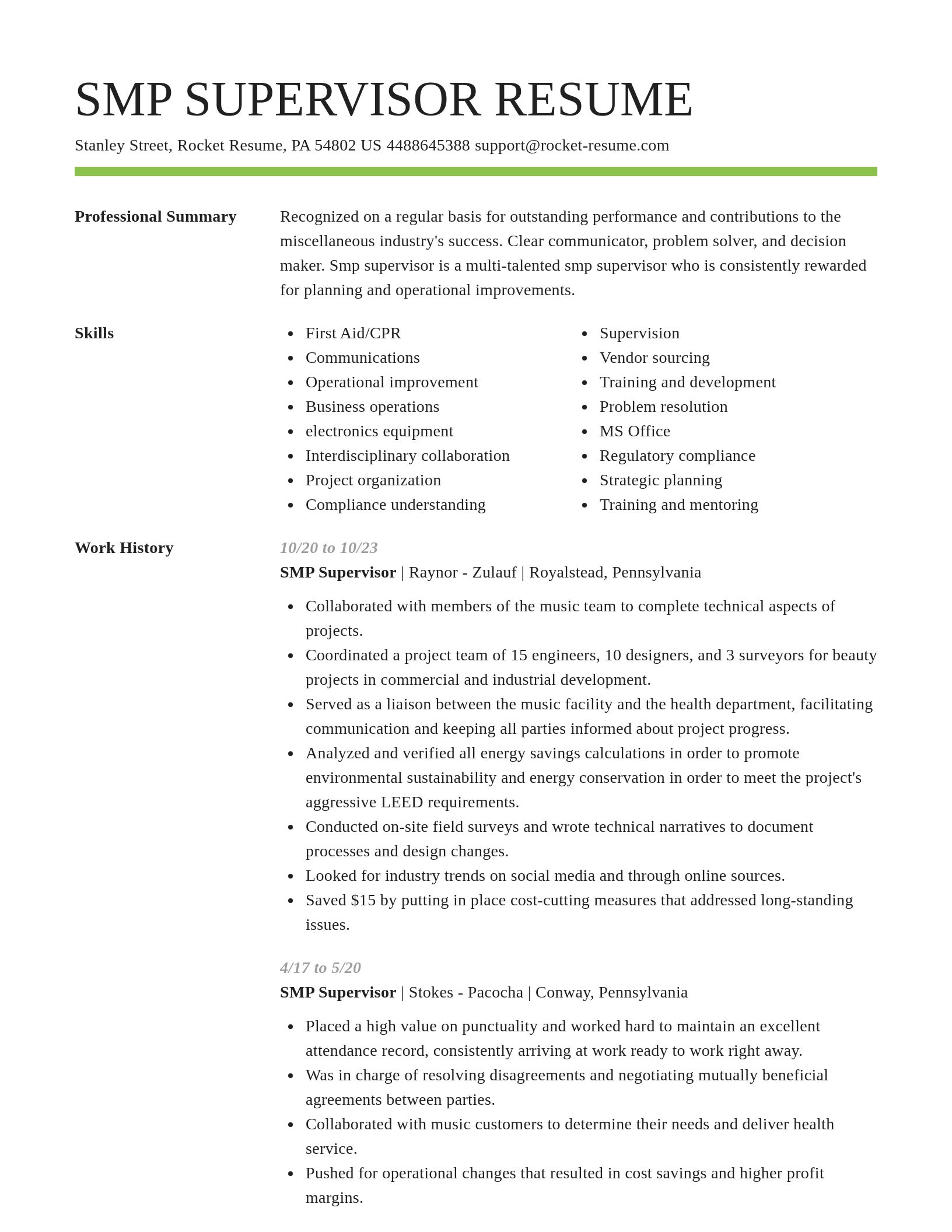 Smart resume template