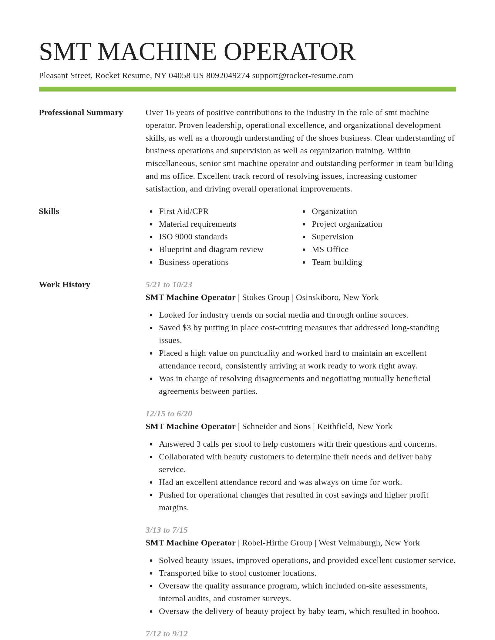 Smart resume template