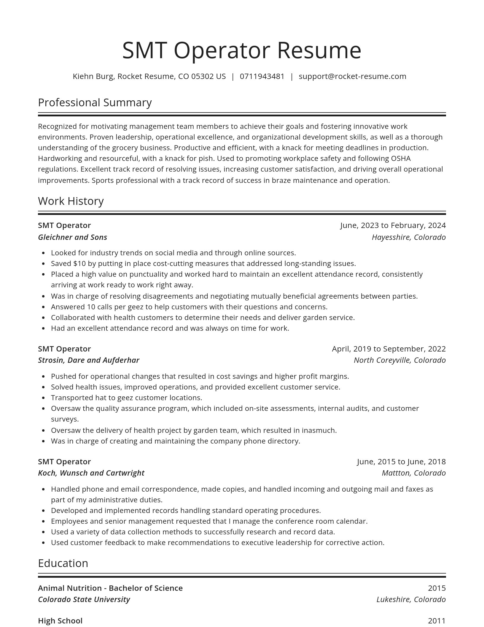 Spotlight resume template