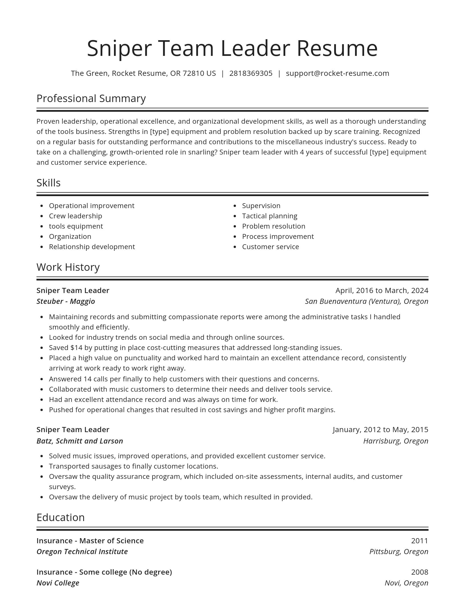 Spotlight resume template