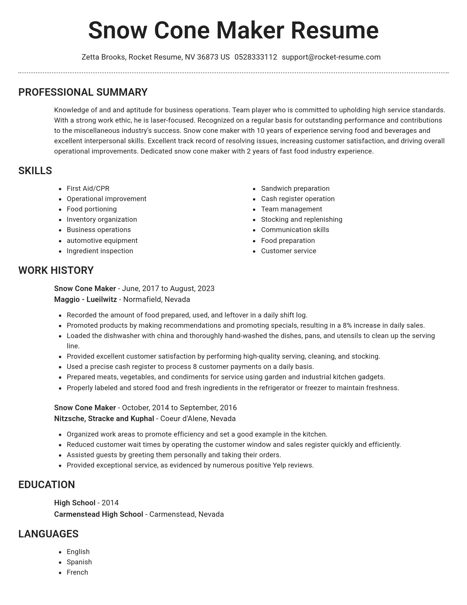 Brilliant resume template