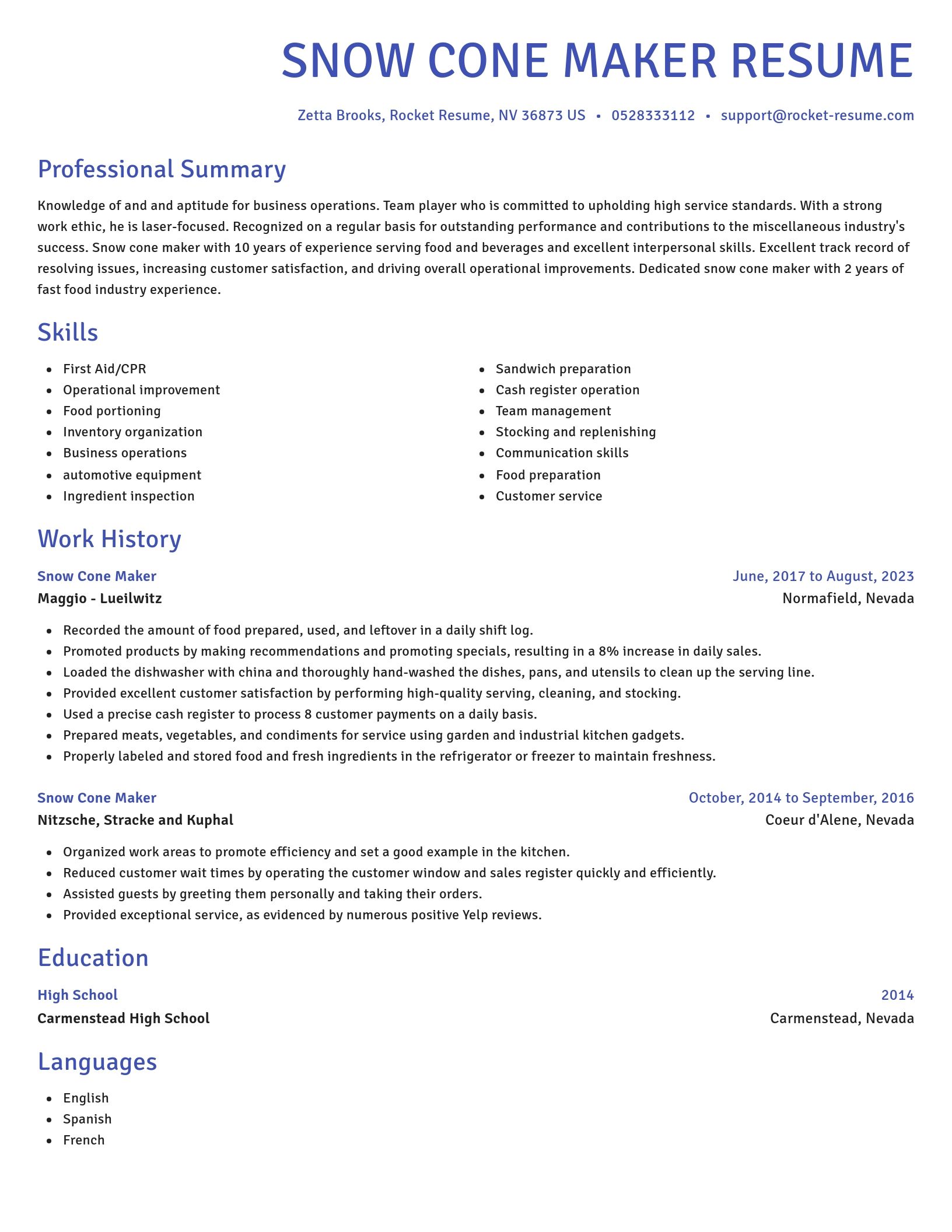 Novel resume template
