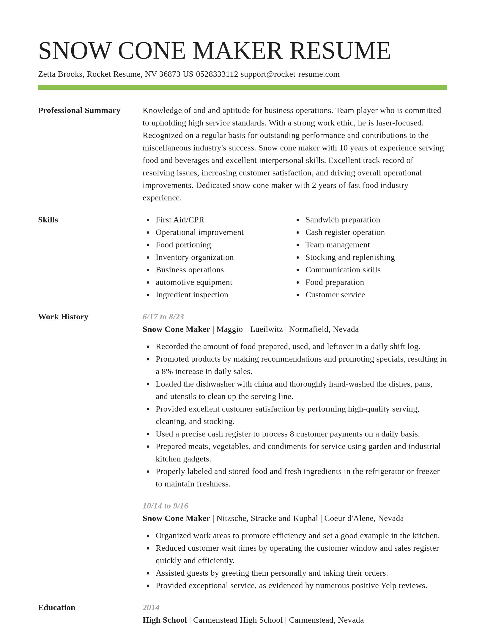 Smart resume template