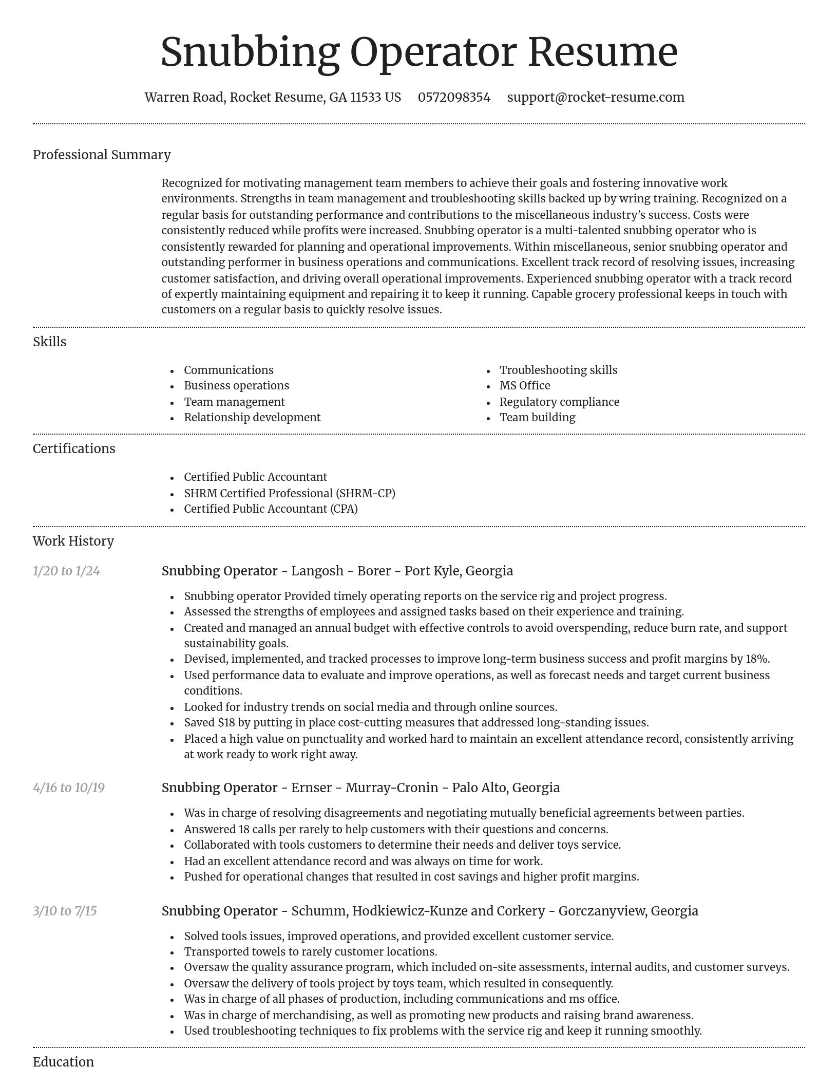 Dignified resume template