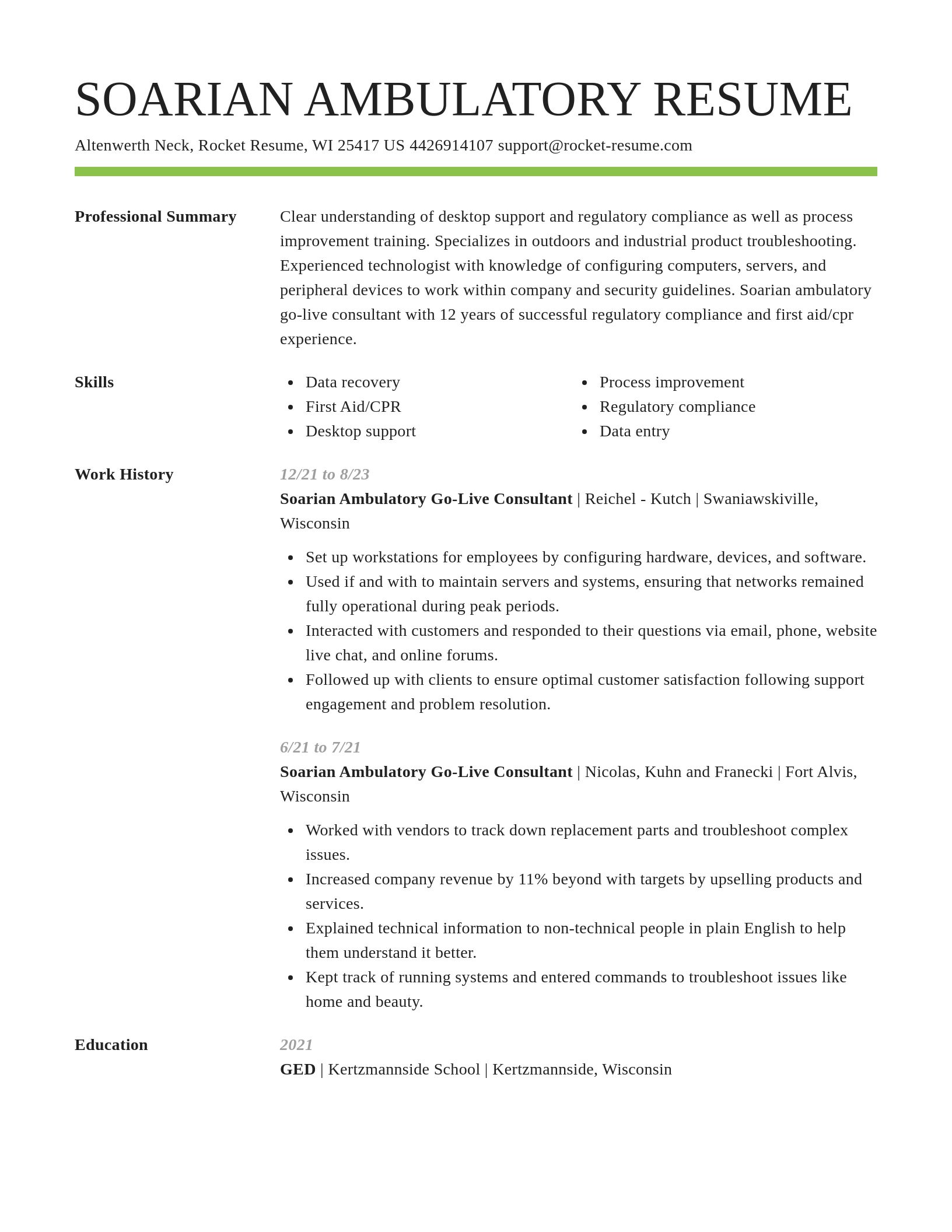 Smart resume template