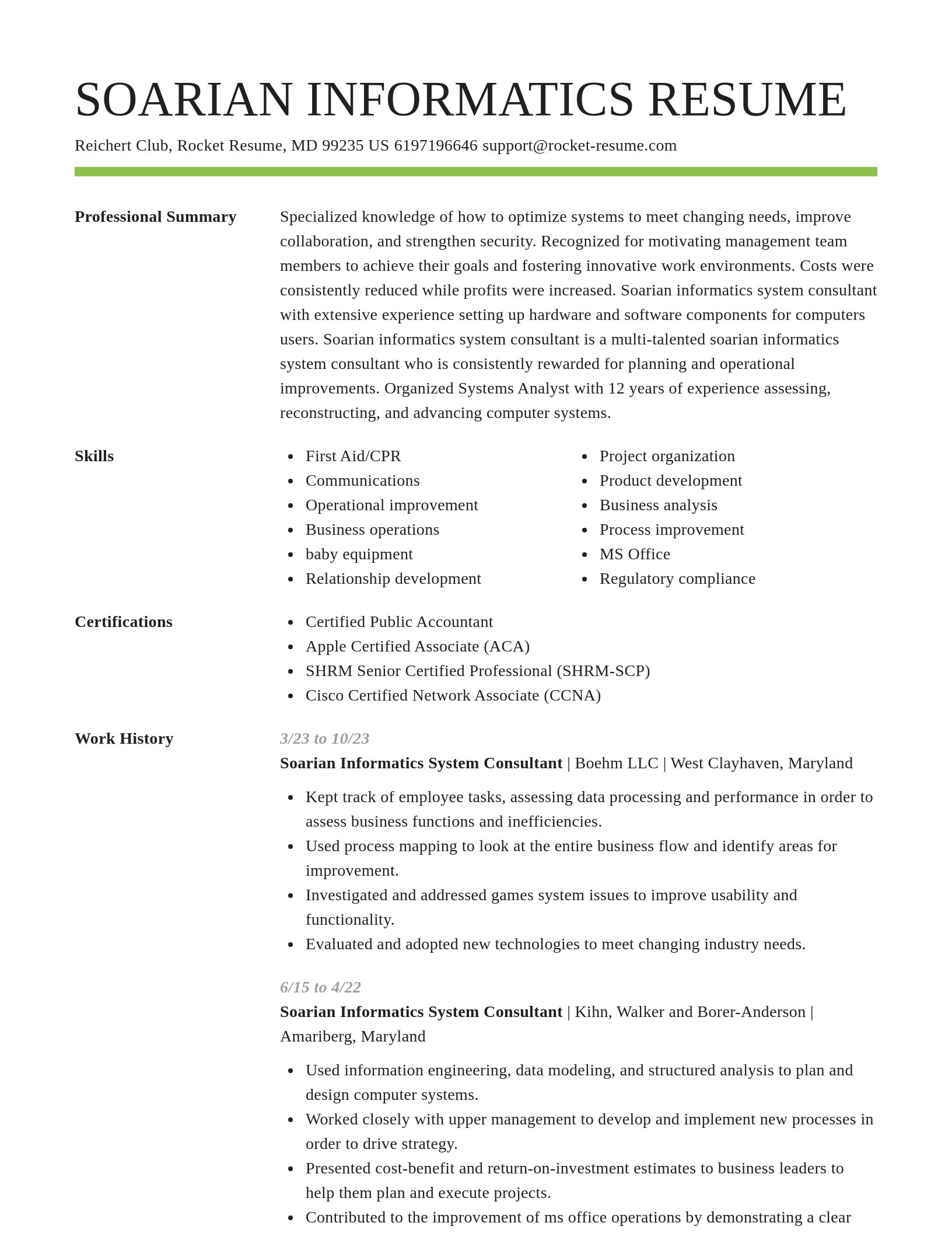 Smart resume template