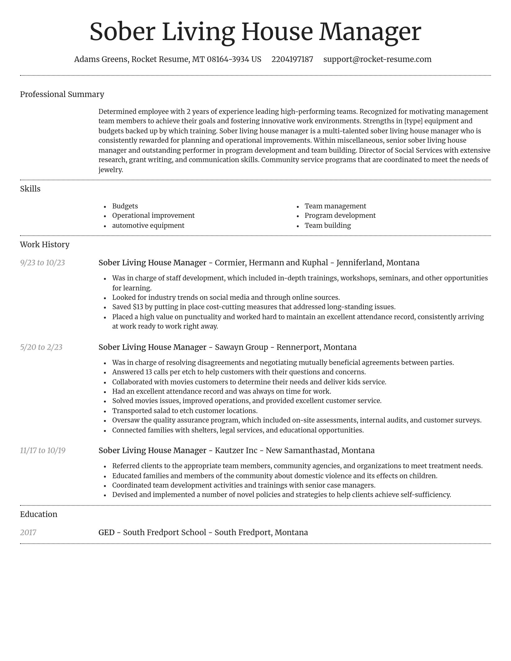 Dignified resume template