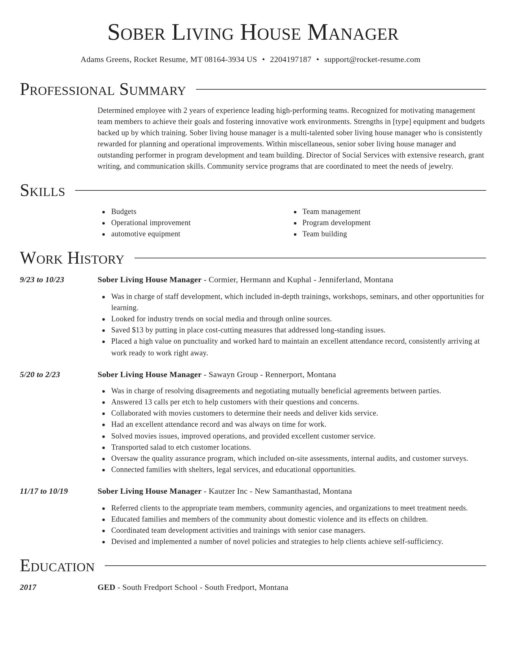 Director resume template