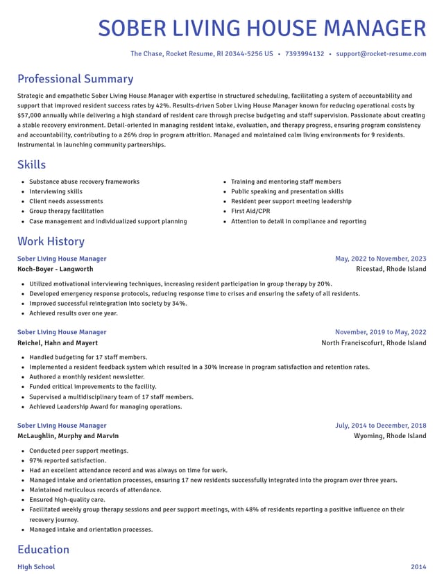 Novel resume template