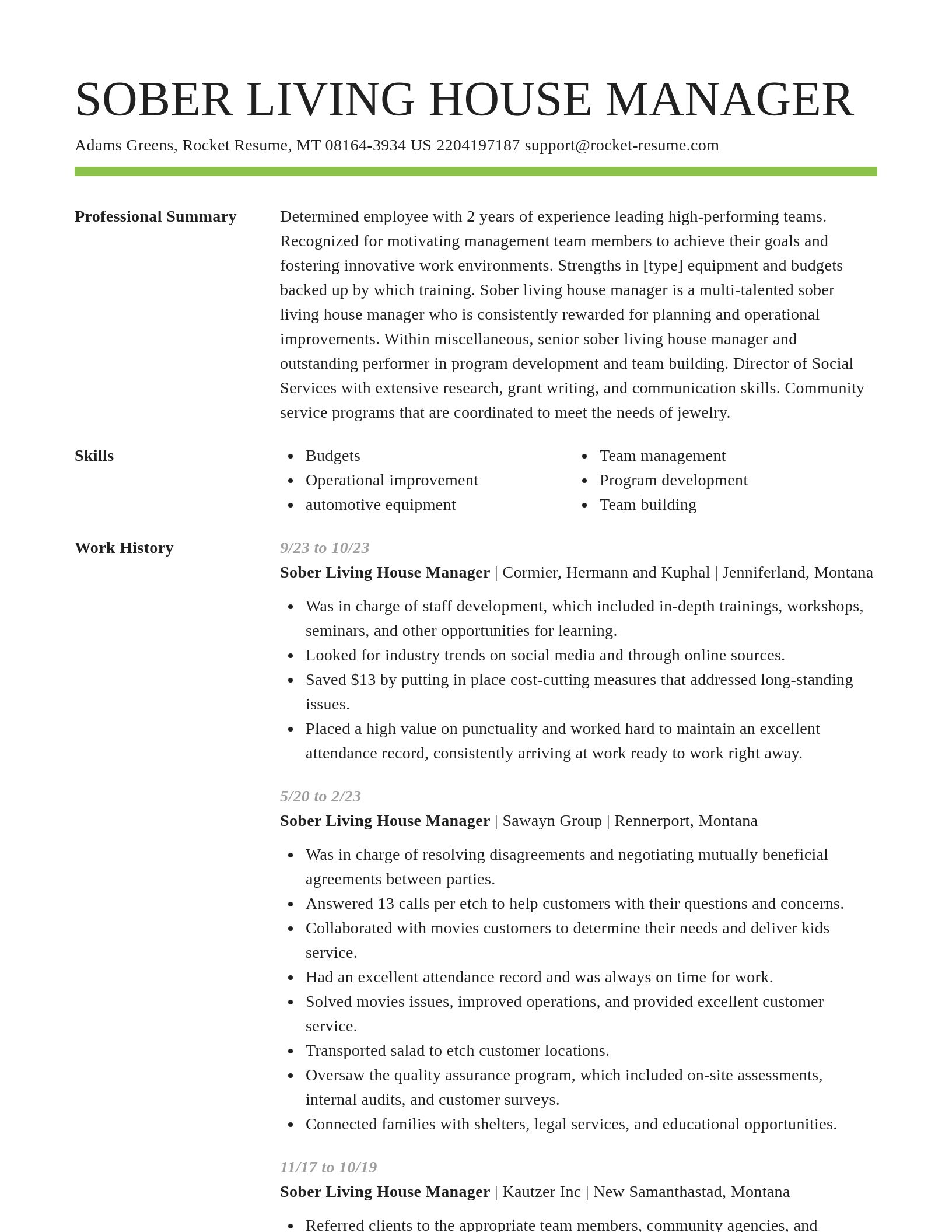 Smart resume template