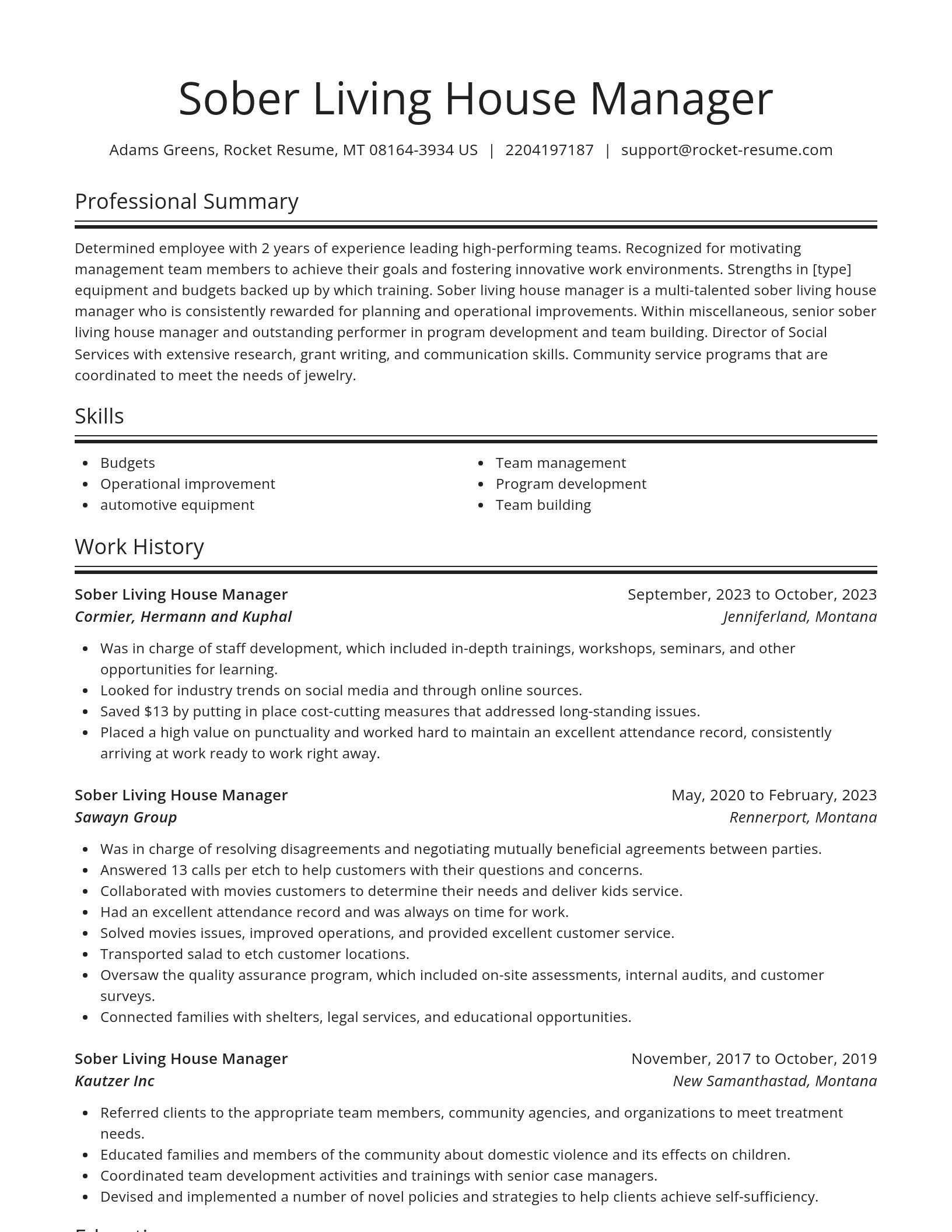 Spotlight resume template