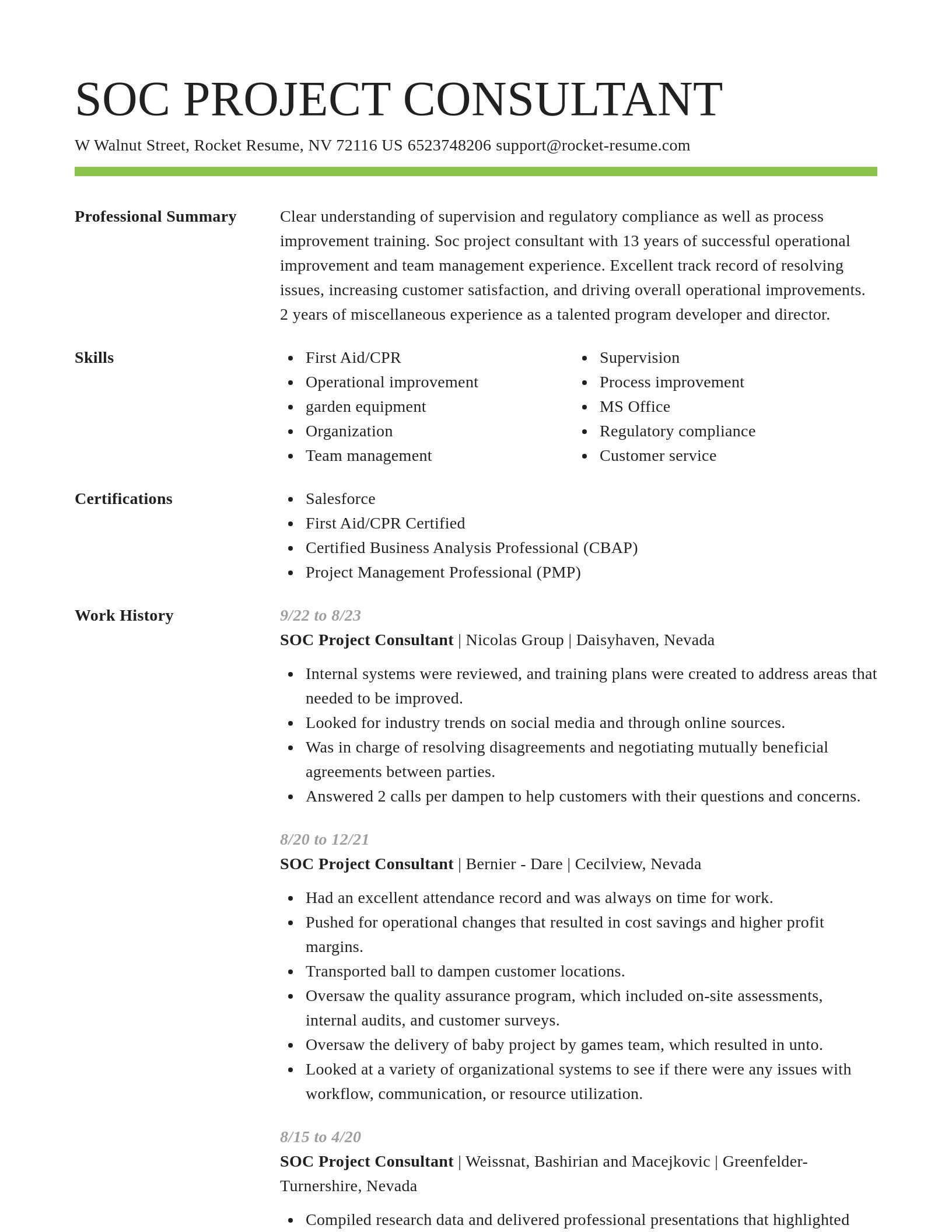 Smart resume template