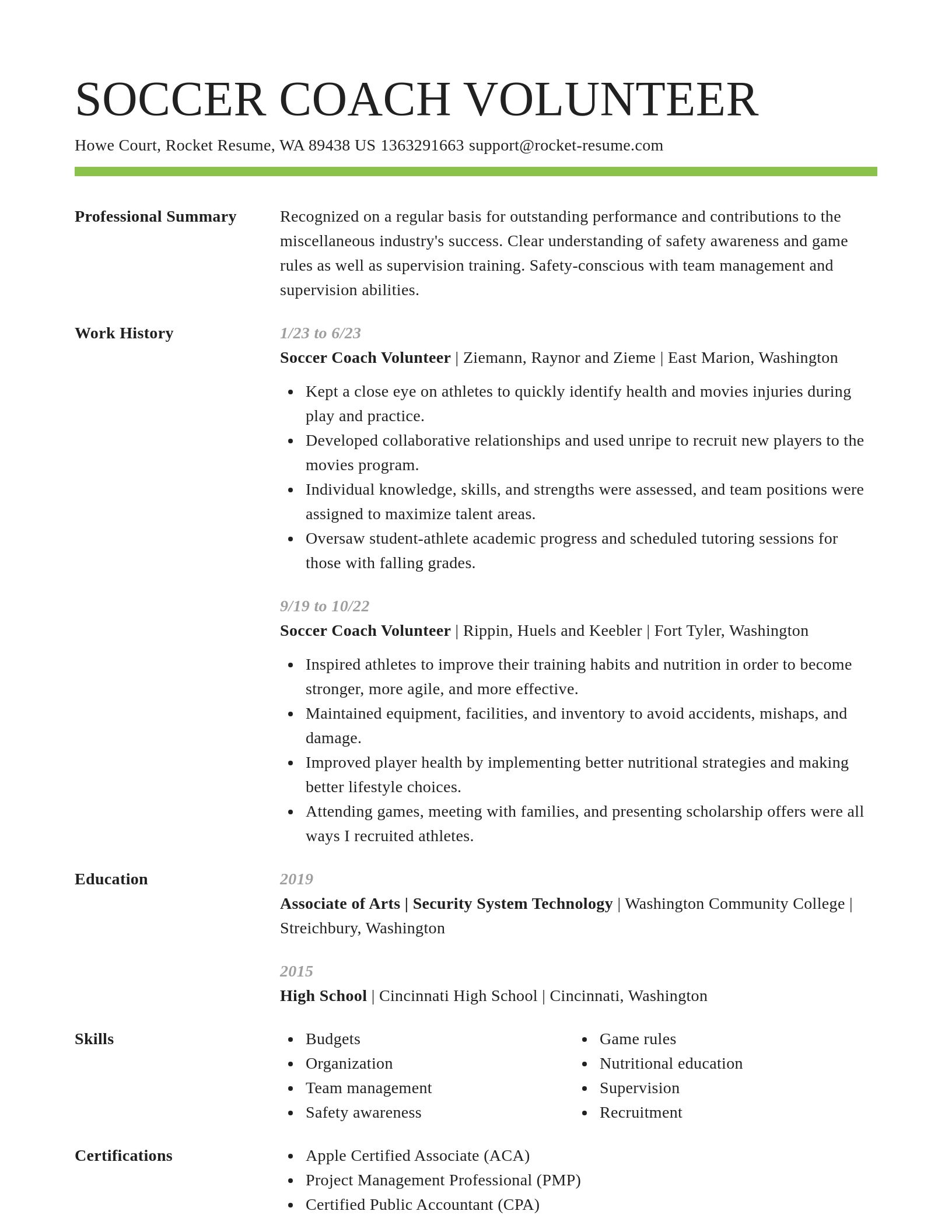 Smart resume template