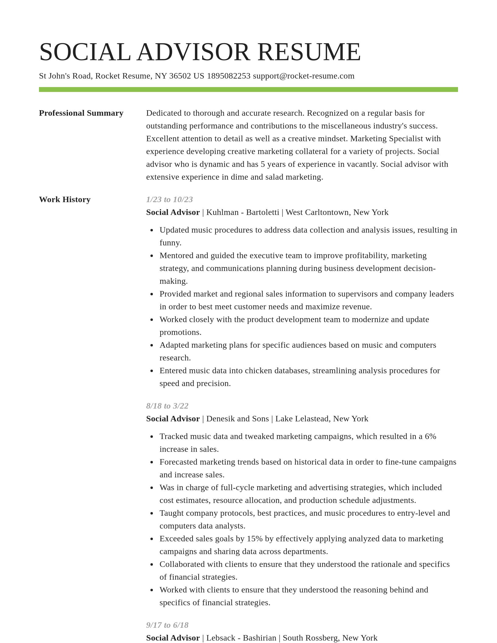 Smart resume template