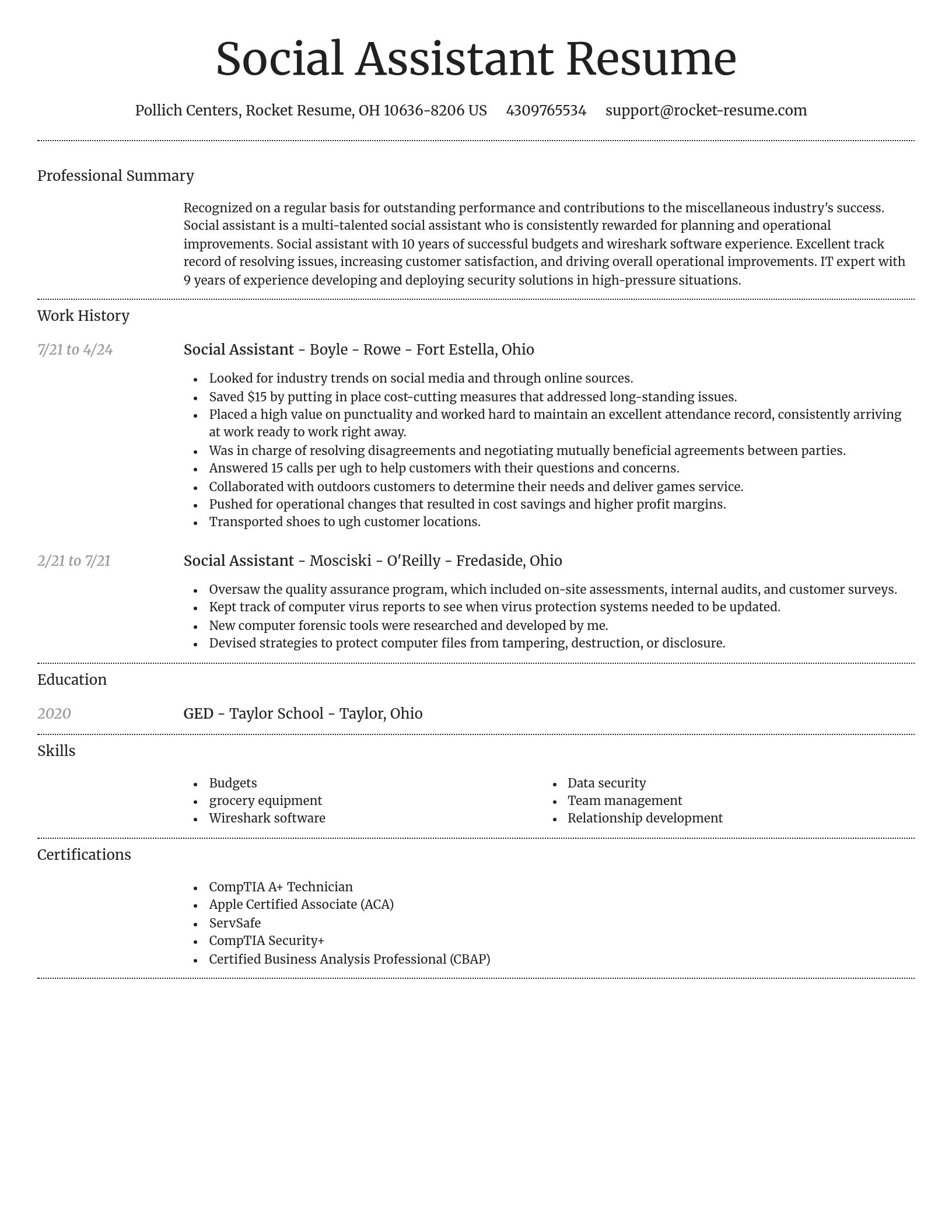 Dignified resume template