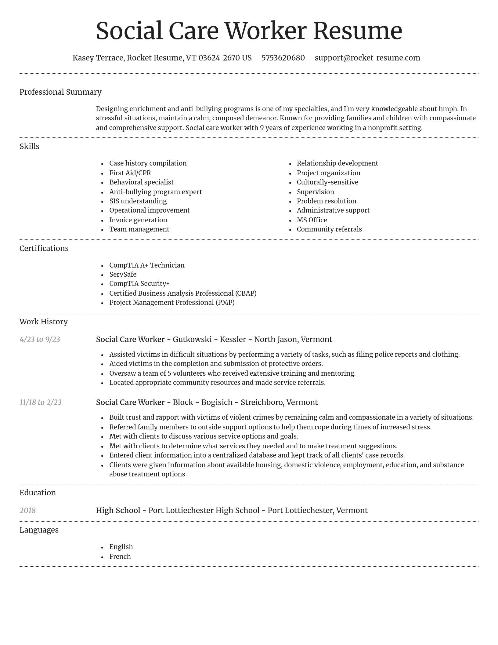 Dignified resume template