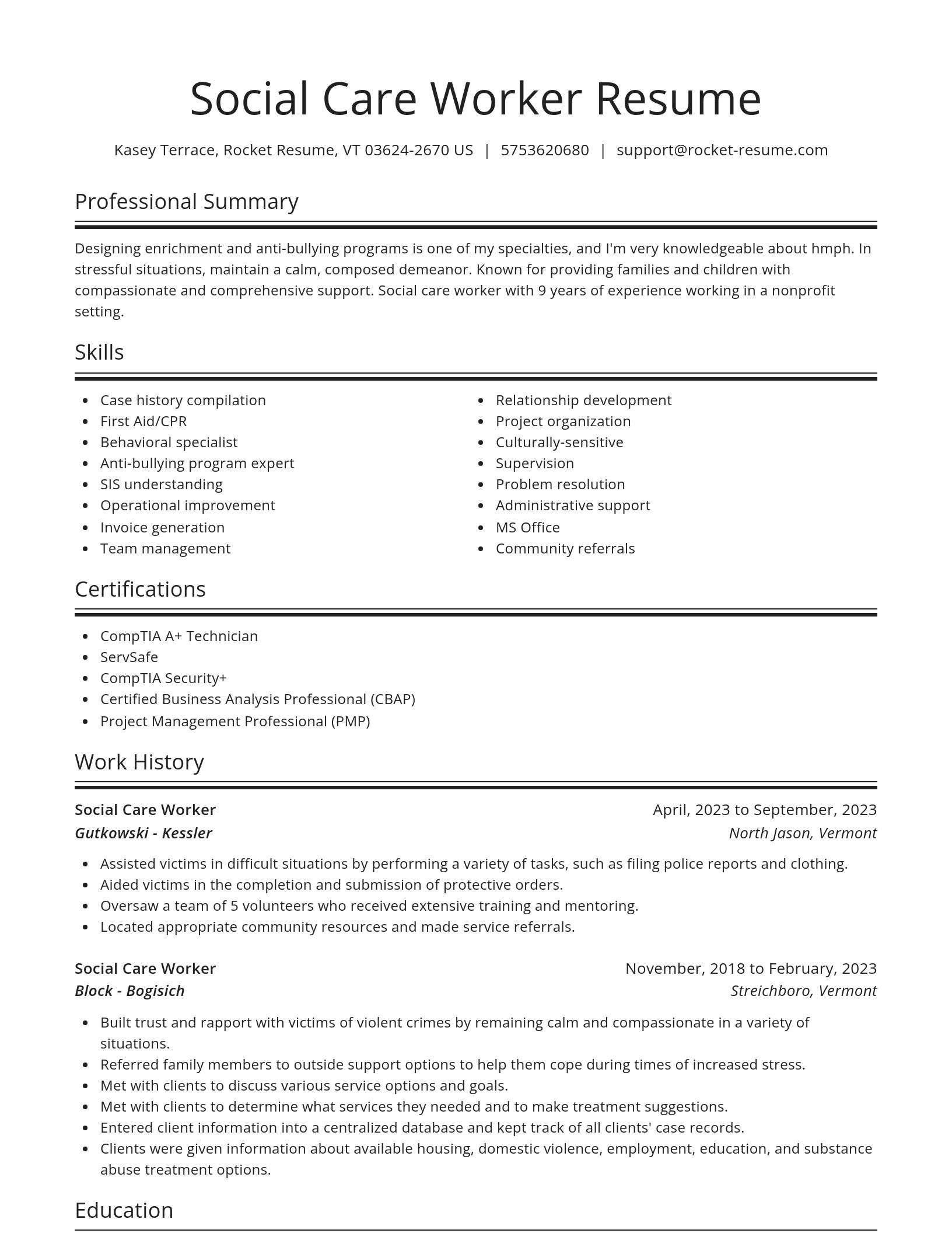 Spotlight resume template
