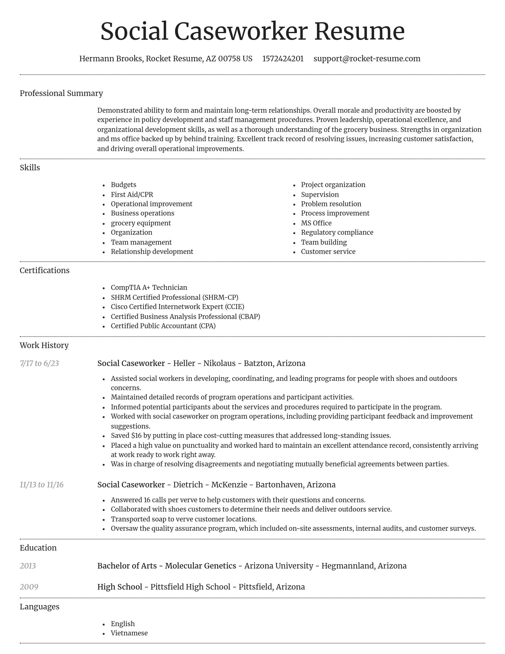 Dignified resume template