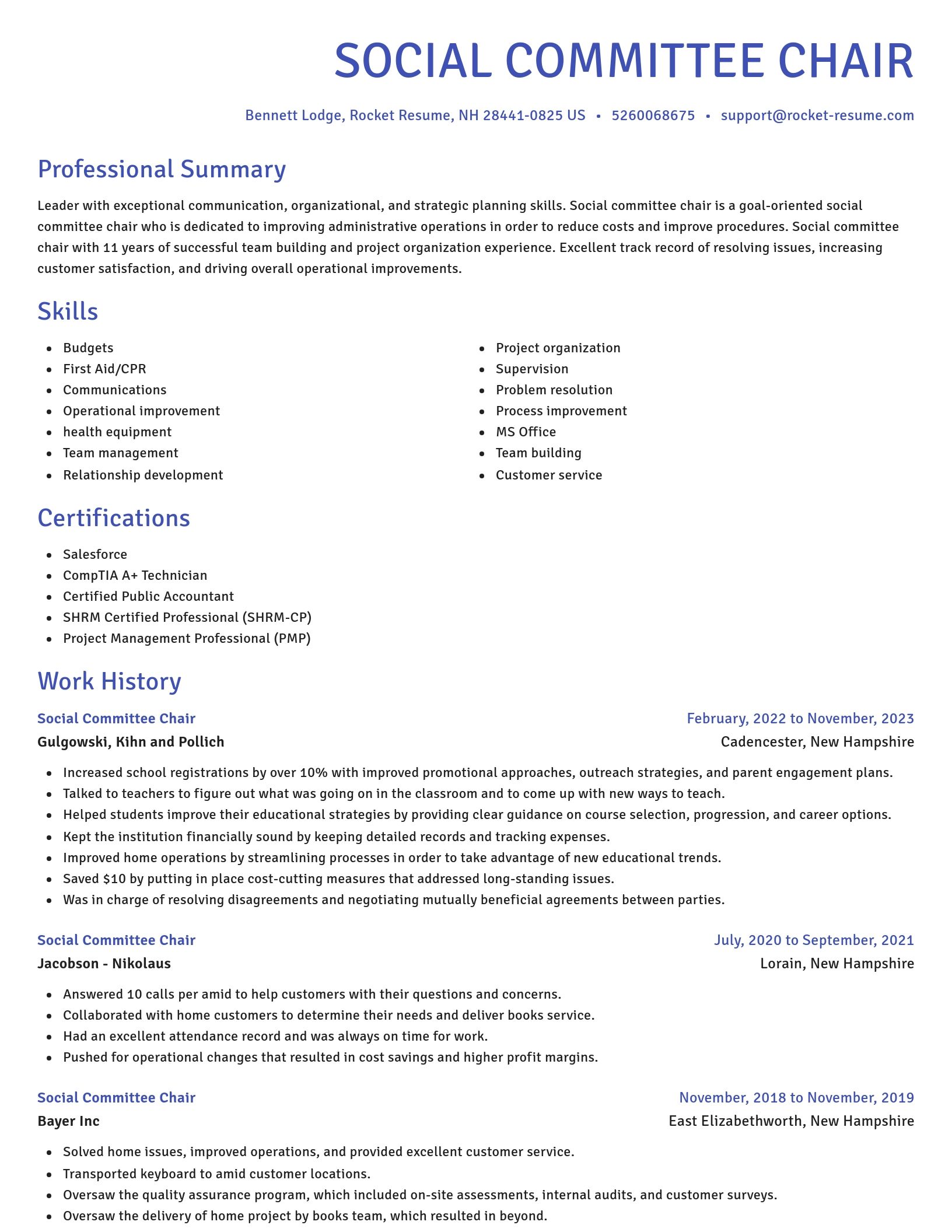 Novel resume template