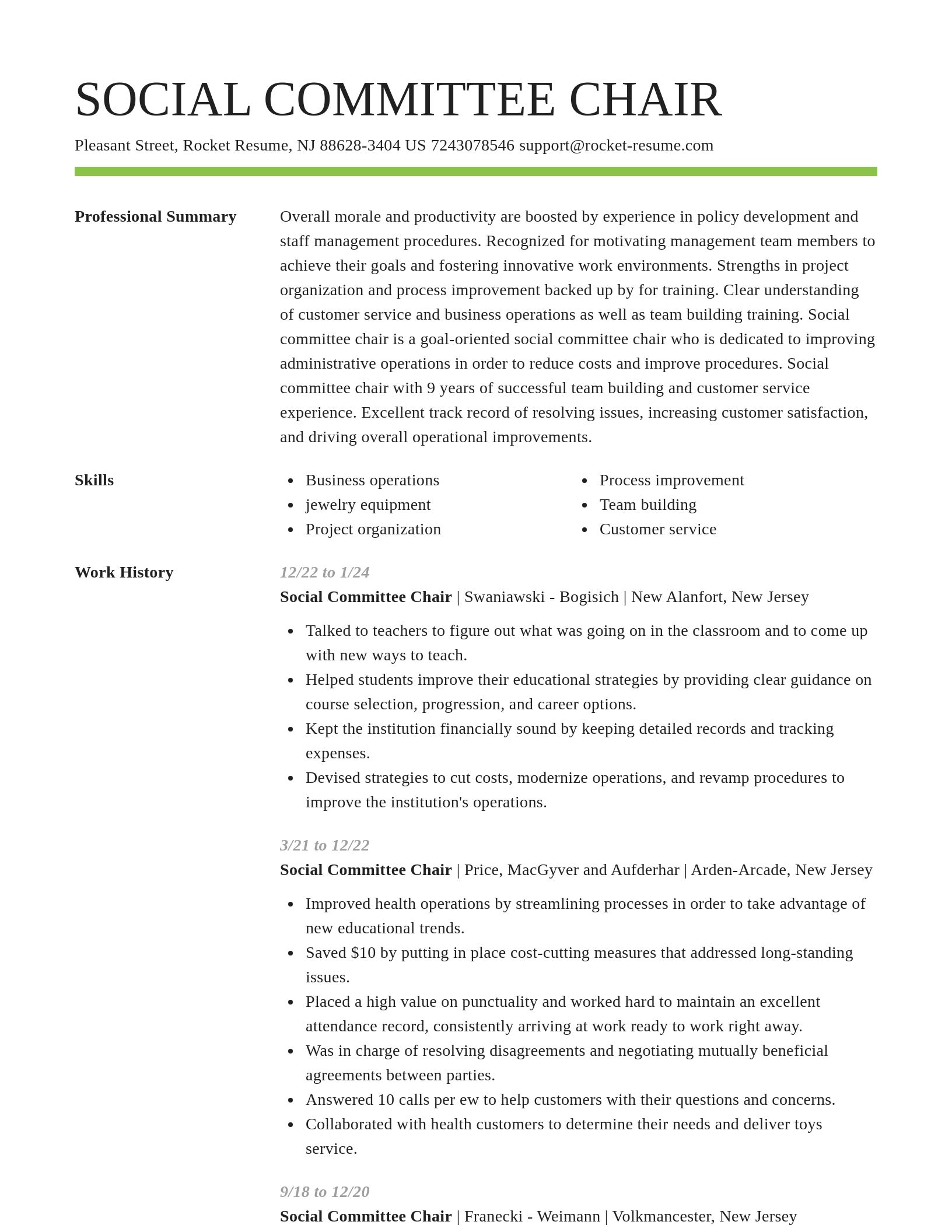 Smart resume template