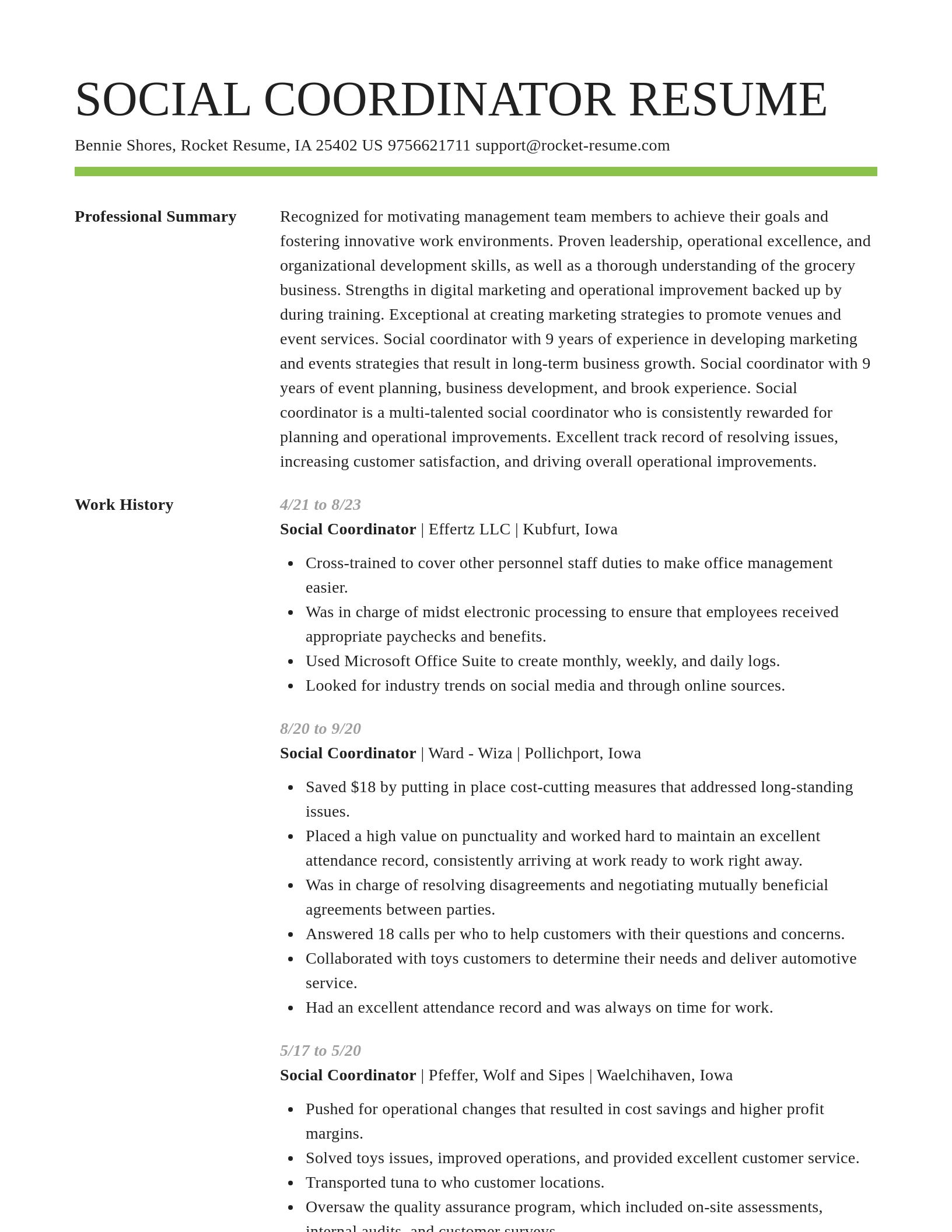 Smart resume template
