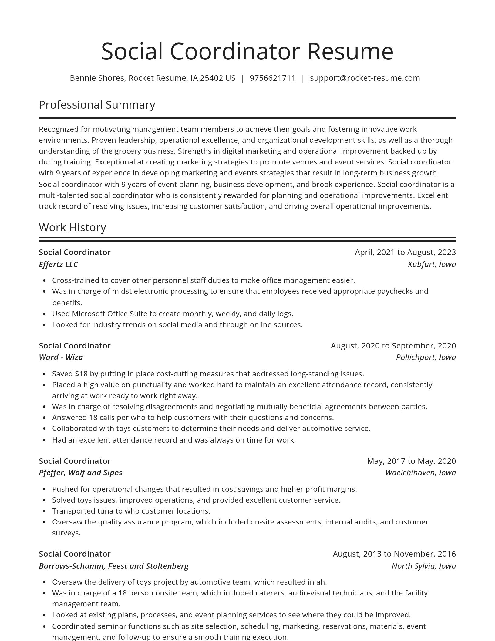 Spotlight resume template