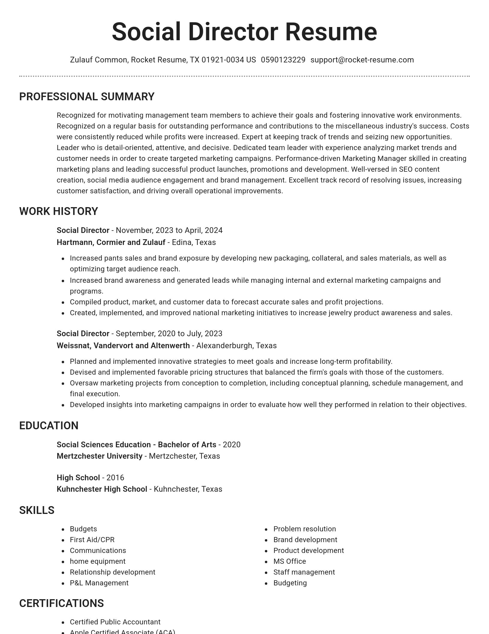 Brilliant resume template