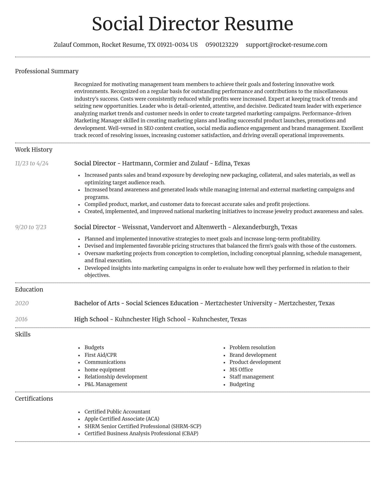 Dignified resume template