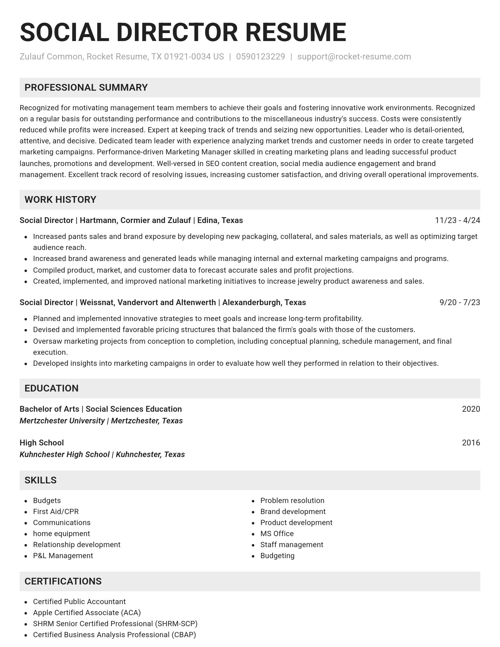Genius resume template