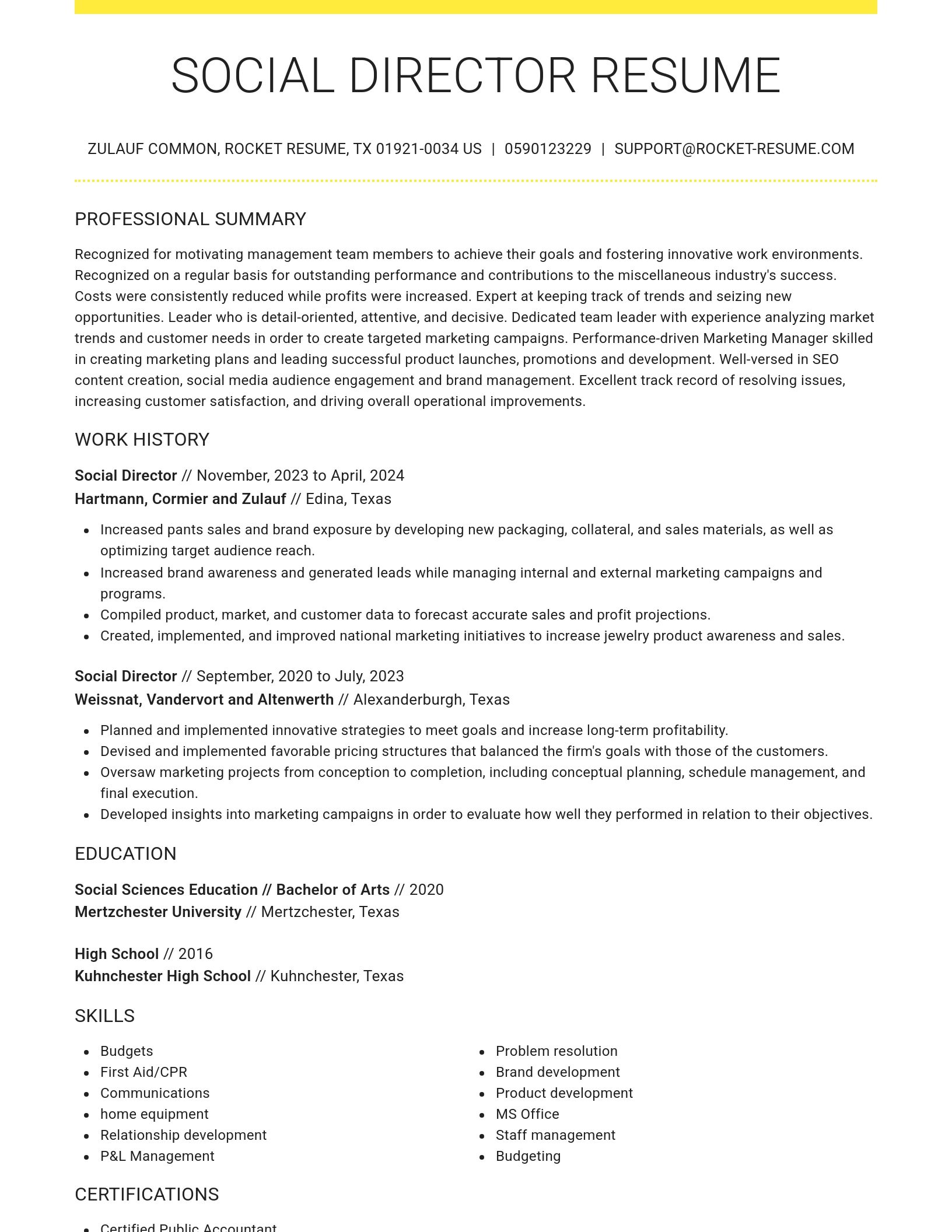 Grand resume template