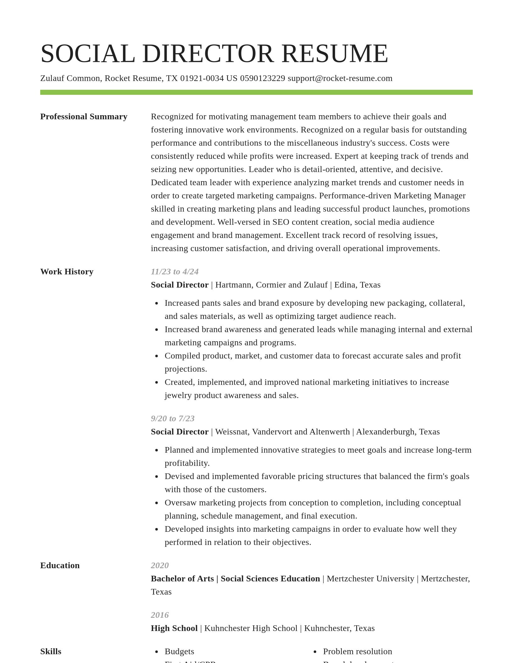 Smart resume template
