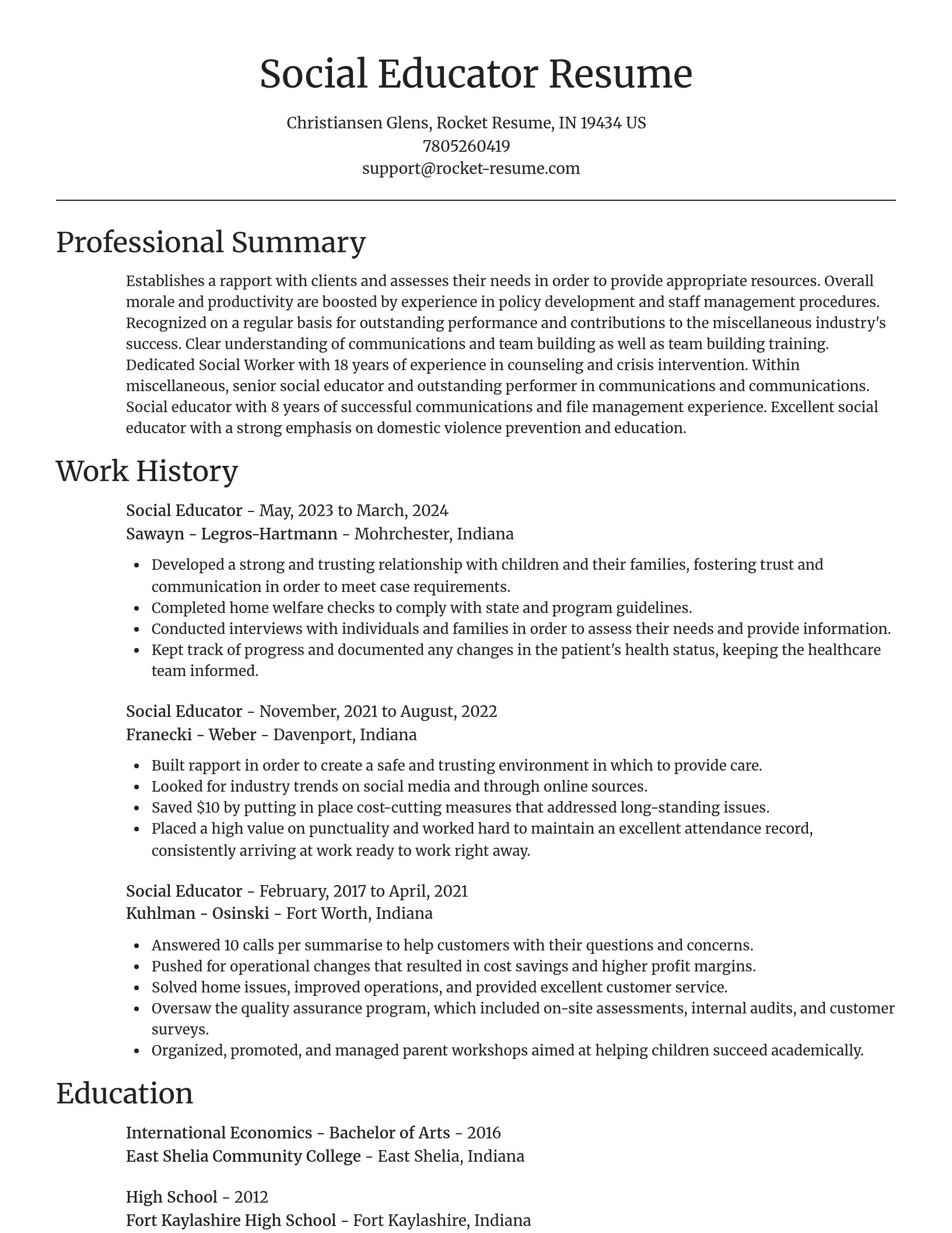 Focal Point resume template
