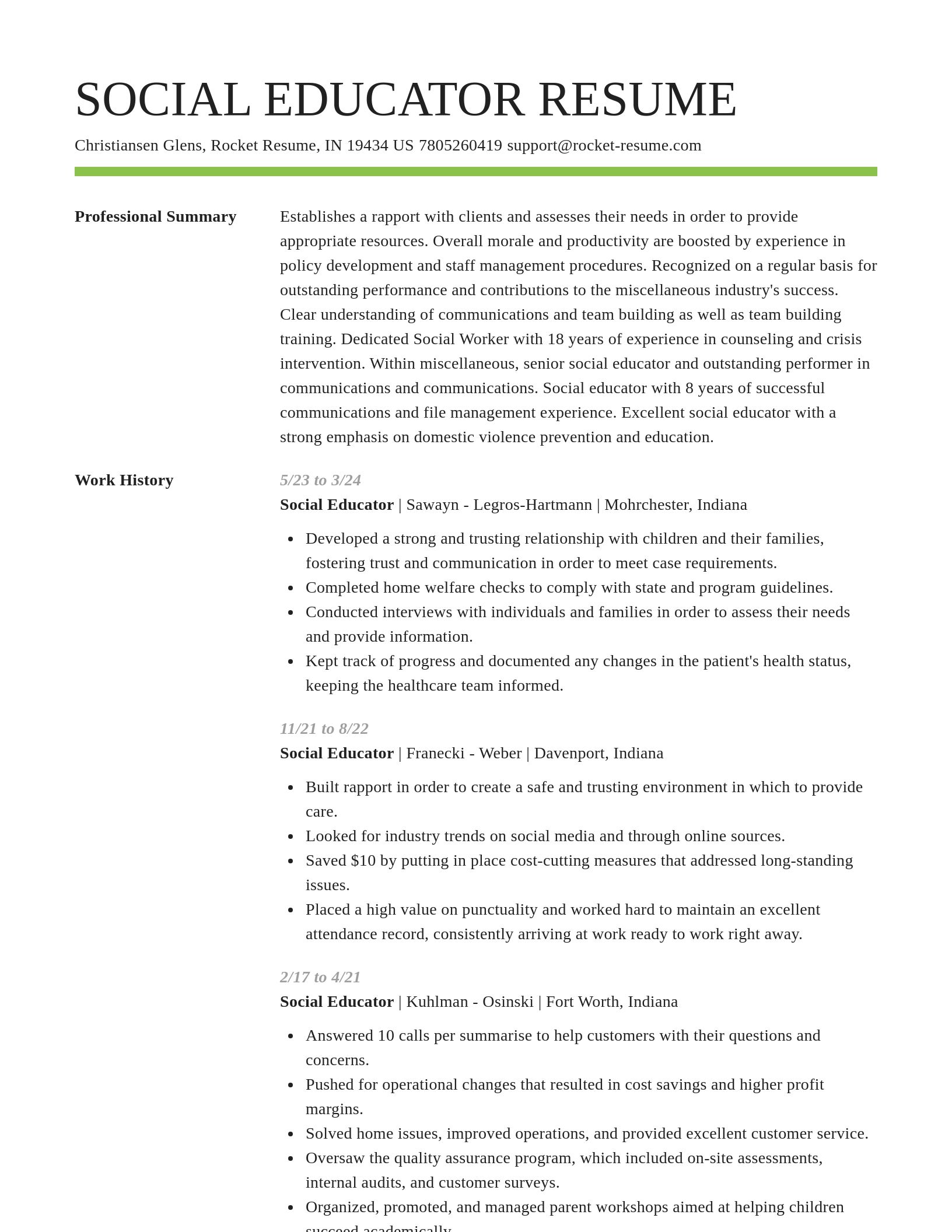 Smart resume template