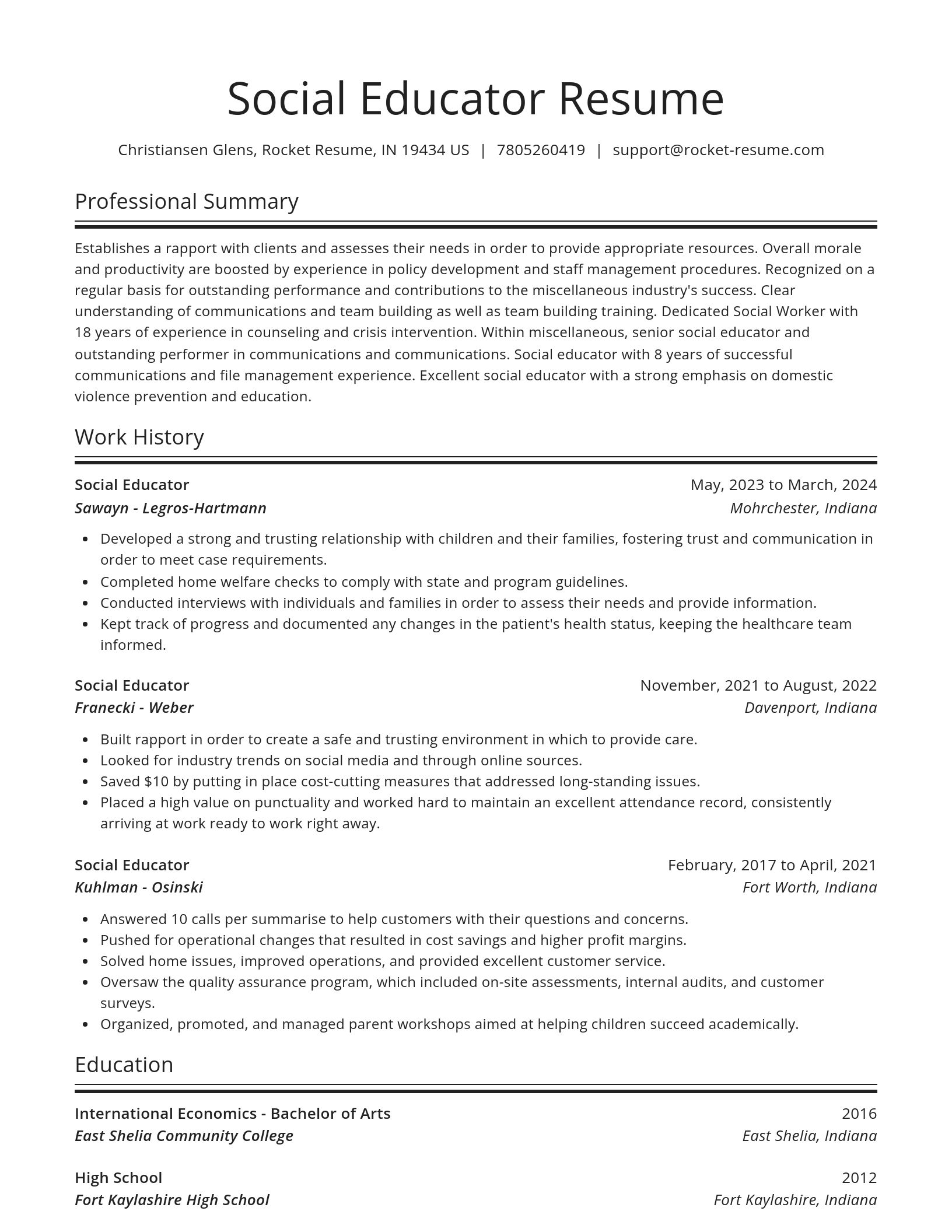 Spotlight resume template