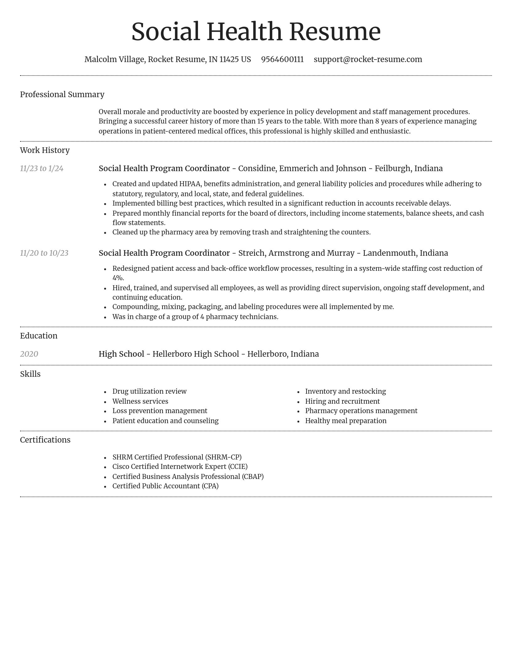 Dignified resume template