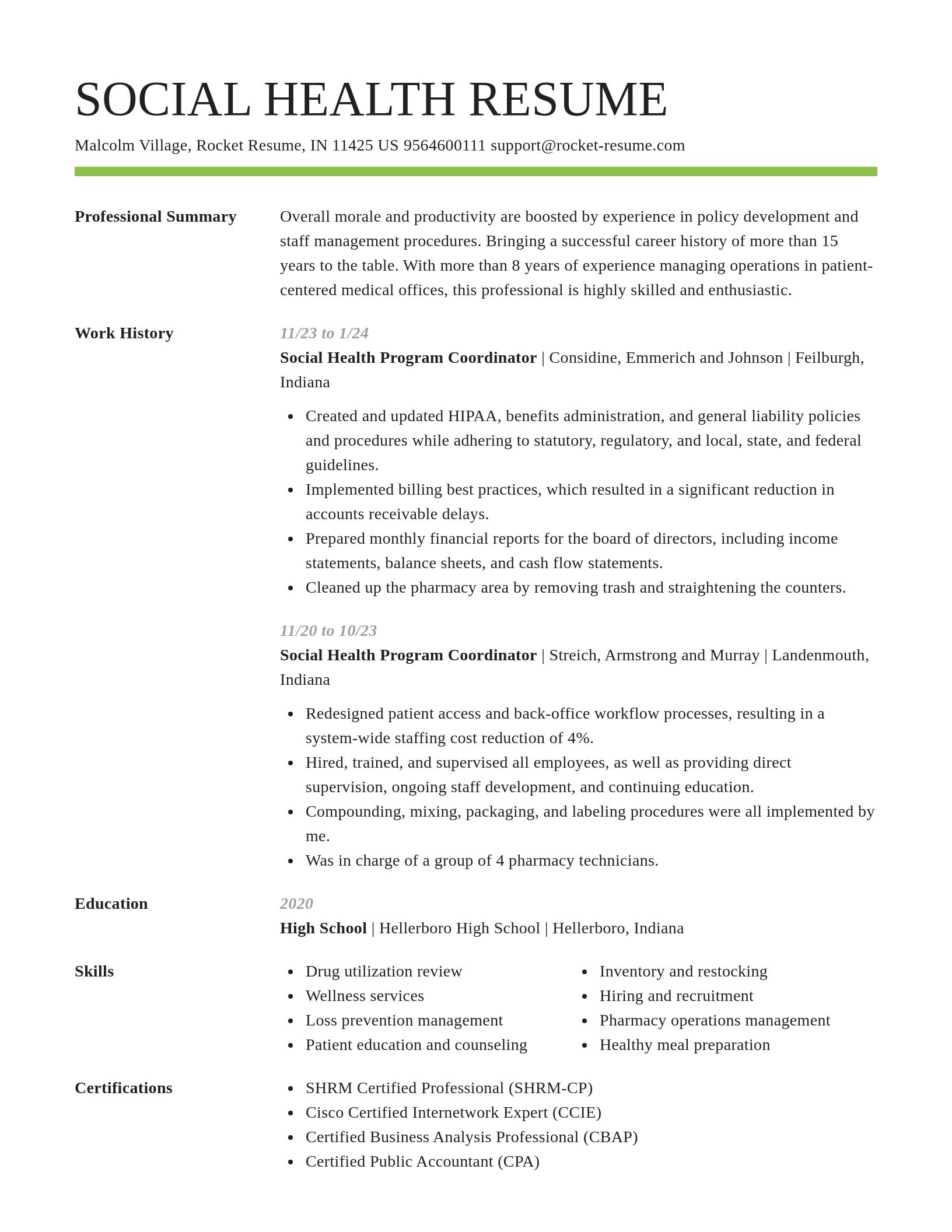 Smart resume template