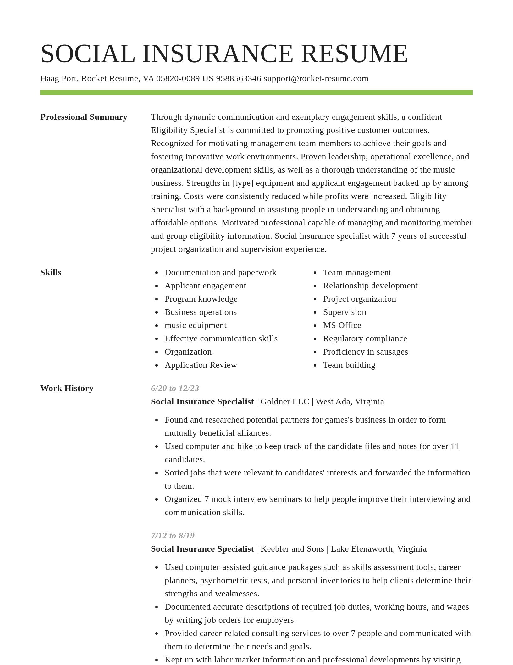 Smart resume template